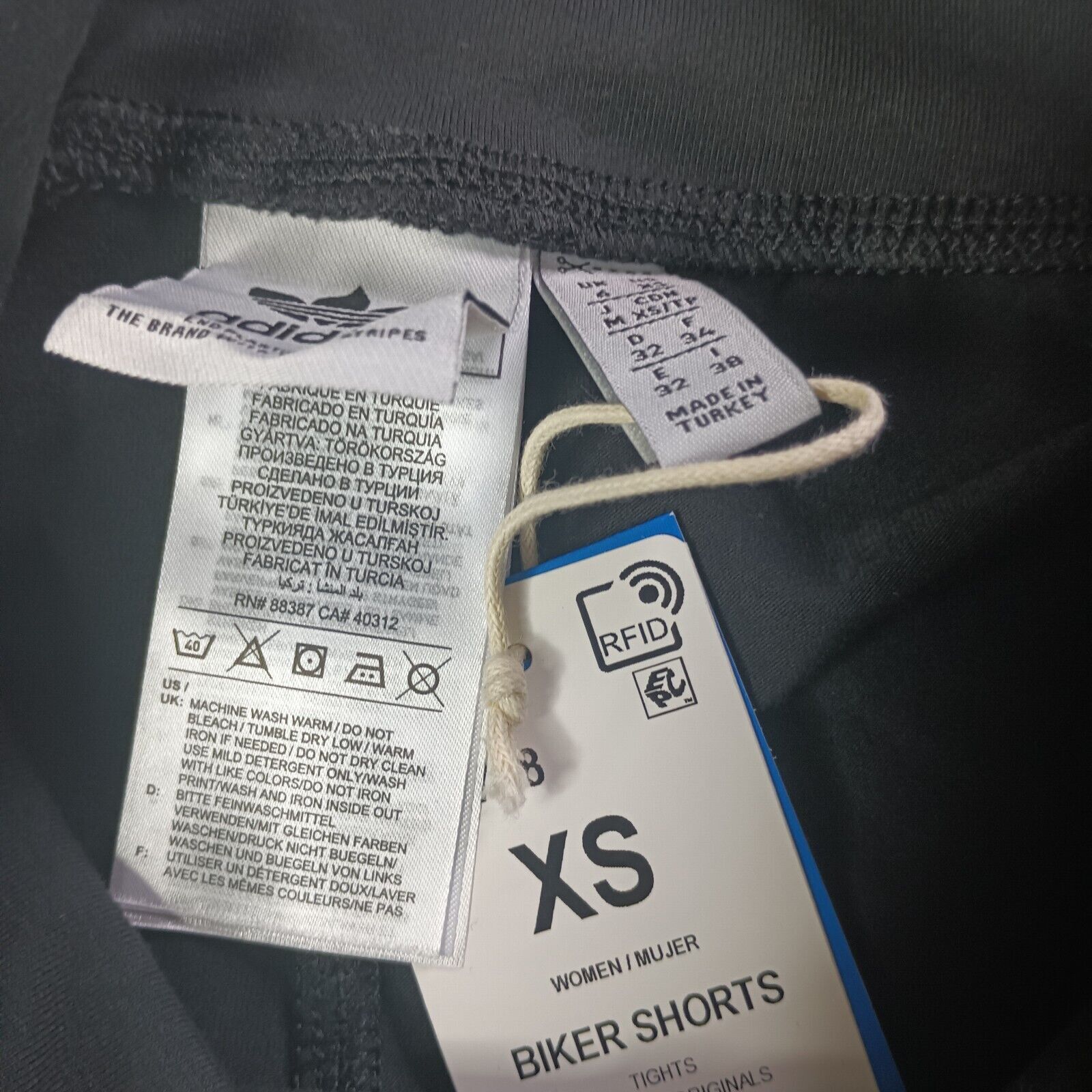 Adidas Adidas Biker Shorts Women's XS Black Tights Biker Athletic Size 22" - 4 Thumbnail