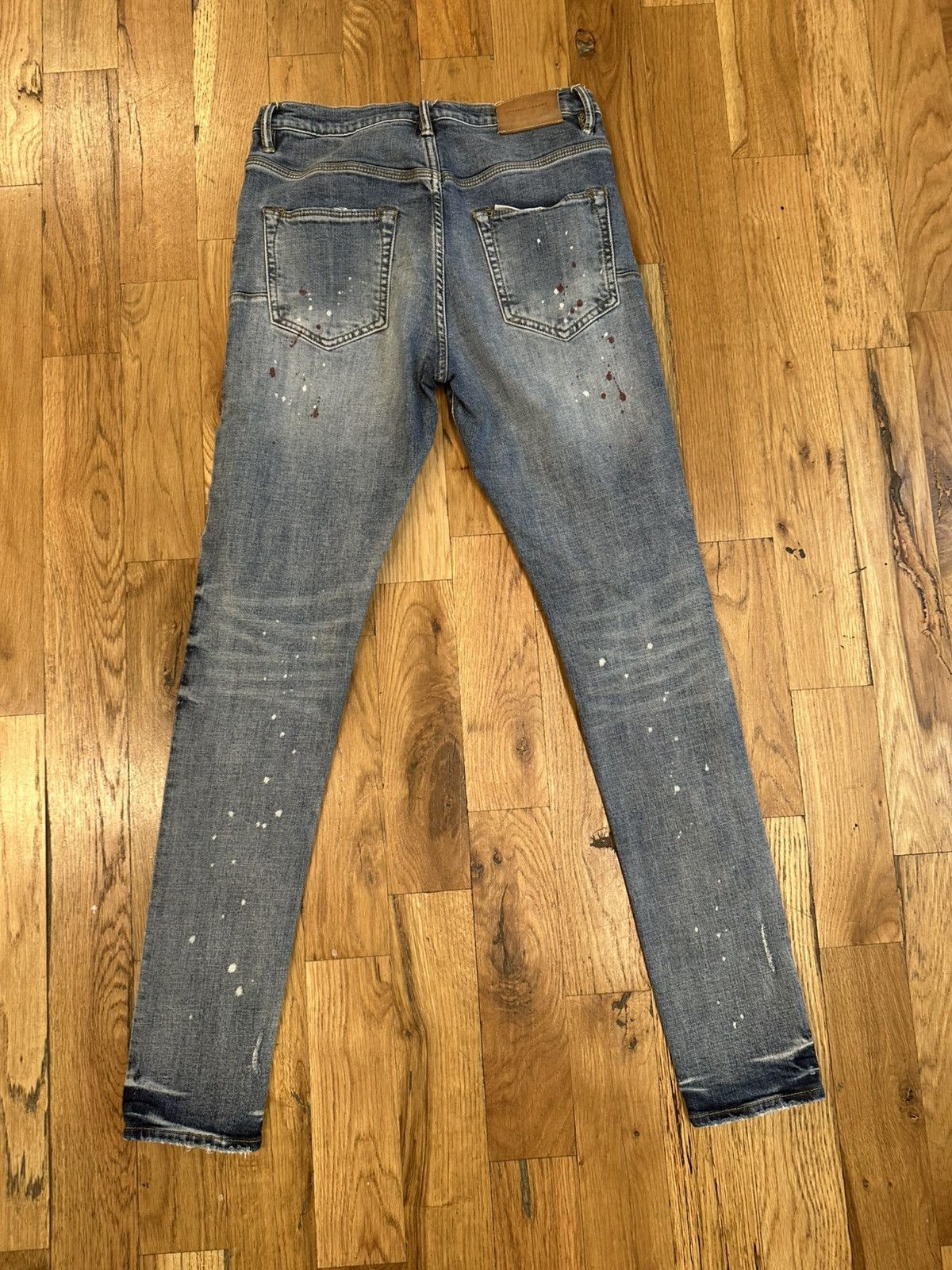 Purple Brand Purple Brand Paint Splatter Blue Denim Jeans Size 29 Size US 29 - 2 Thumbnail