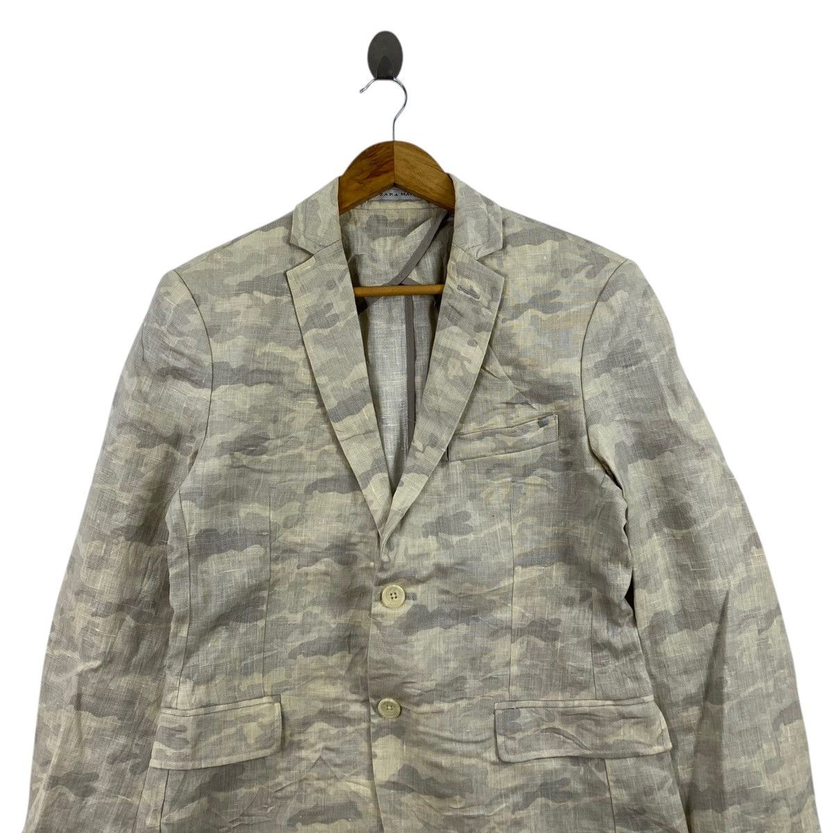 Zara ZARA MAN Multi Pockets Camoflage Overprint Grey Blazer Coat Size US M / EU 48-50 / 2 - 2 Thumbnail