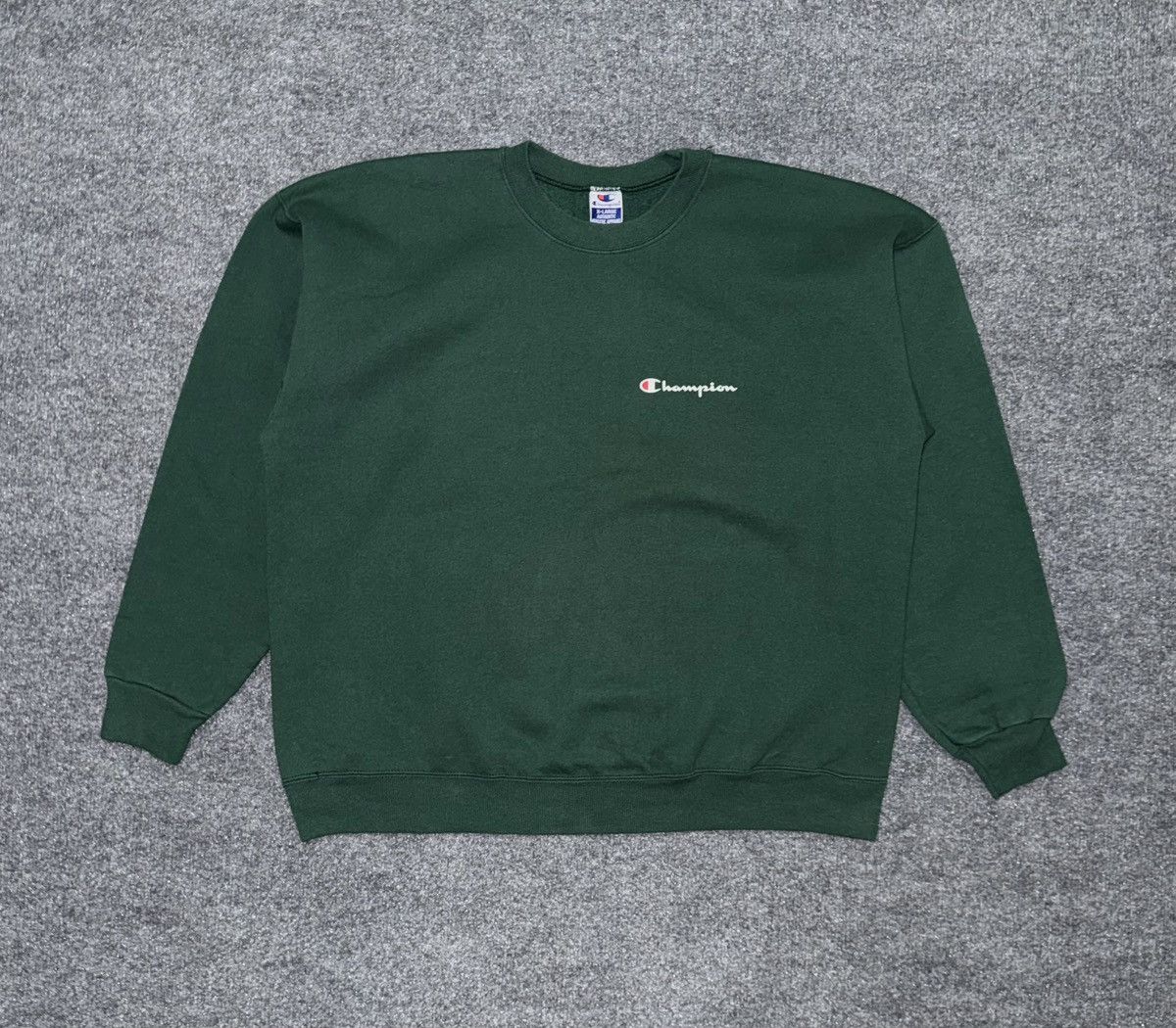 Champion Vintage Champion Forest Green Crewneck Sweatshirt Spell Out Size US XL / EU 56 / 4 - 1 Thumbnail