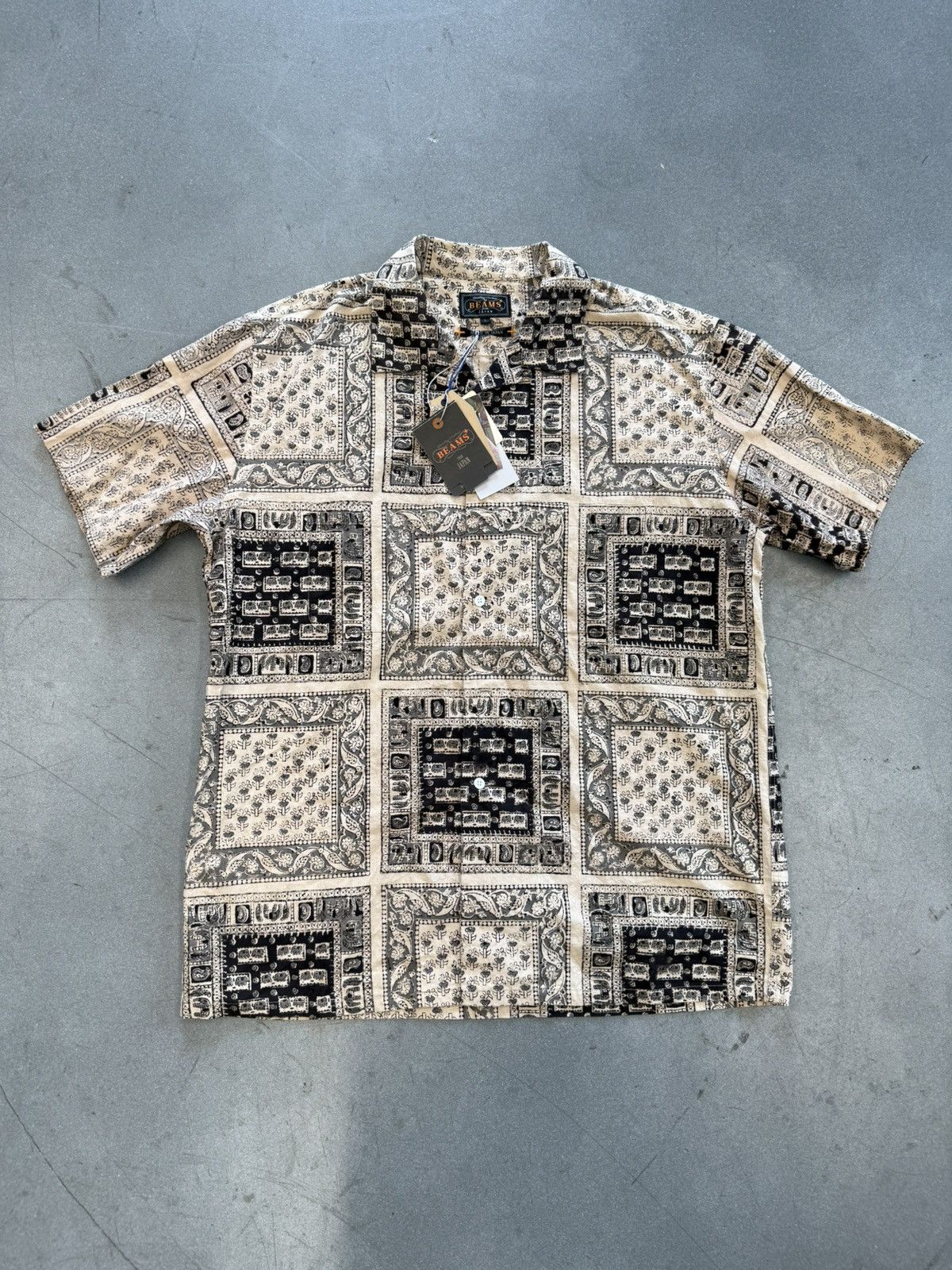Beams Japan Beams Plus Block Print Elephant Open Collar Short Sleeve Size US L / EU 52-54 / 3 - 1 Thumbnail