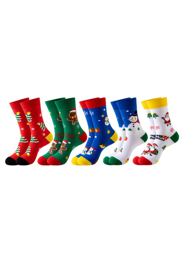 Other Set of 5 Pairs Christmas Theme Pattern Cozy Socks (One Size) Size ONE SIZE - 1 Thumbnail