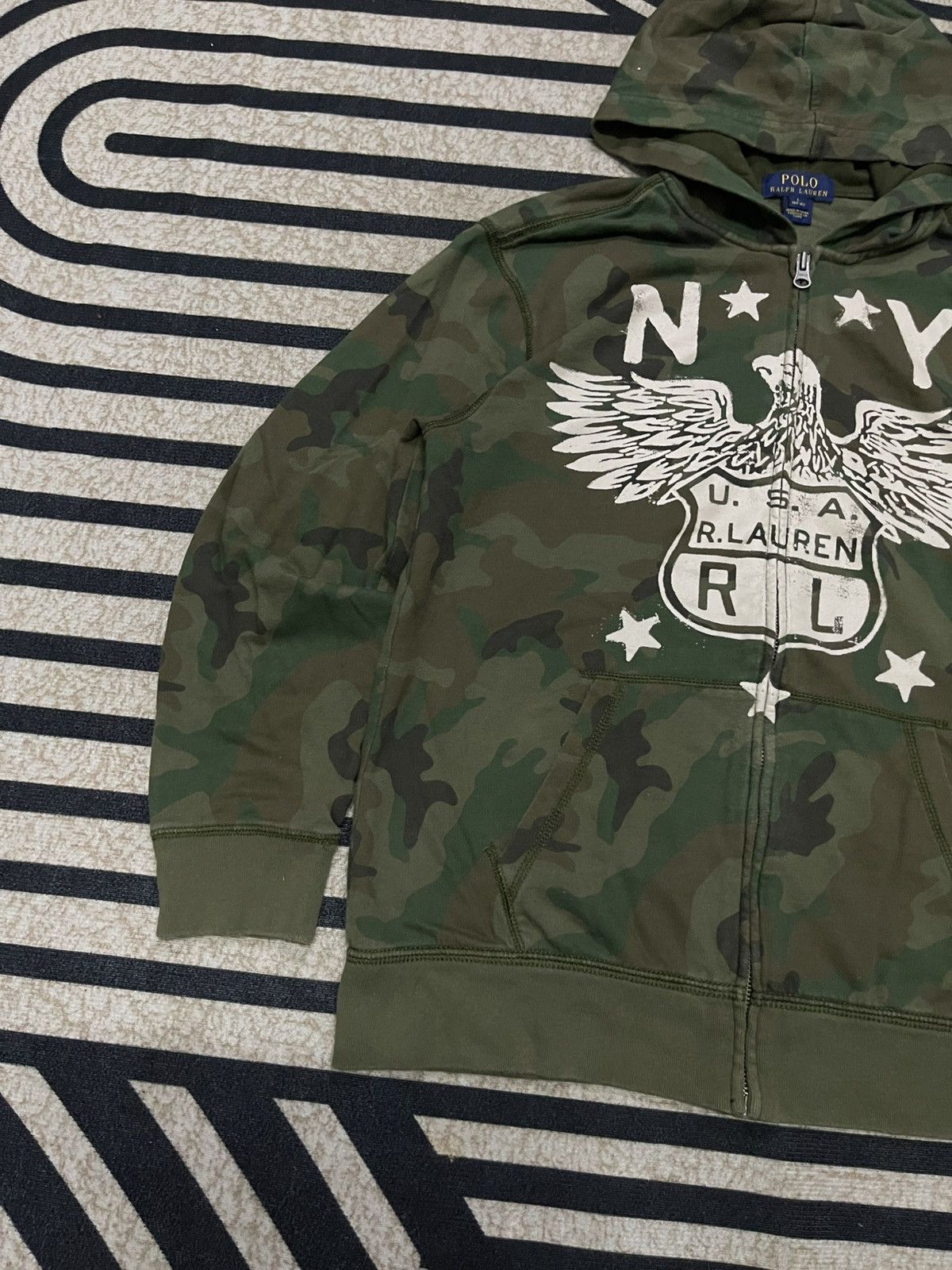 Polo Ralph Lauren 90s POLO BY RALPH LAUREN NY USA CAMO STRIPES Size US S / EU 44-46 / 1 - 3 Thumbnail