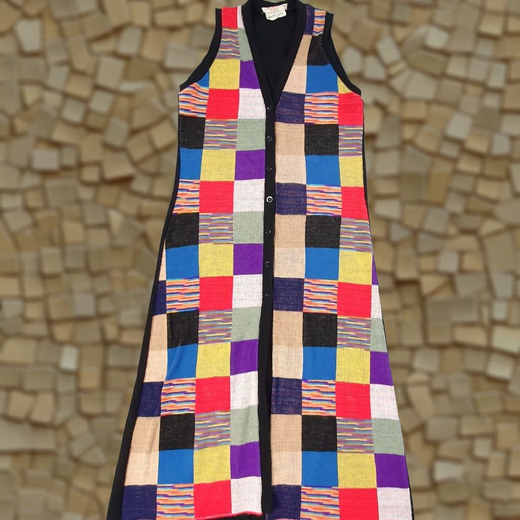 SKECHERS VINTAGE Harold Raiher Dress Womens S Midi Checkers Plaid Turo Orlon Size S / US 4 / IT 40 - 1 Thumbnail