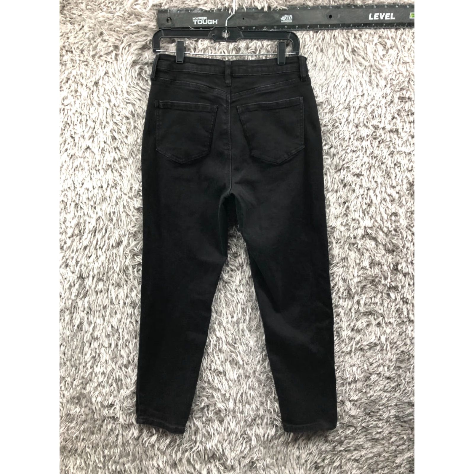 Vintage Wax Jean High Rise Skinny Jeans Juniors 9 Black Dark Wash Denim 5-Pocket Belt Loops Cotton Cotton Blend Size 30" / US 8 / IT 44 - 5 Thumbnail
