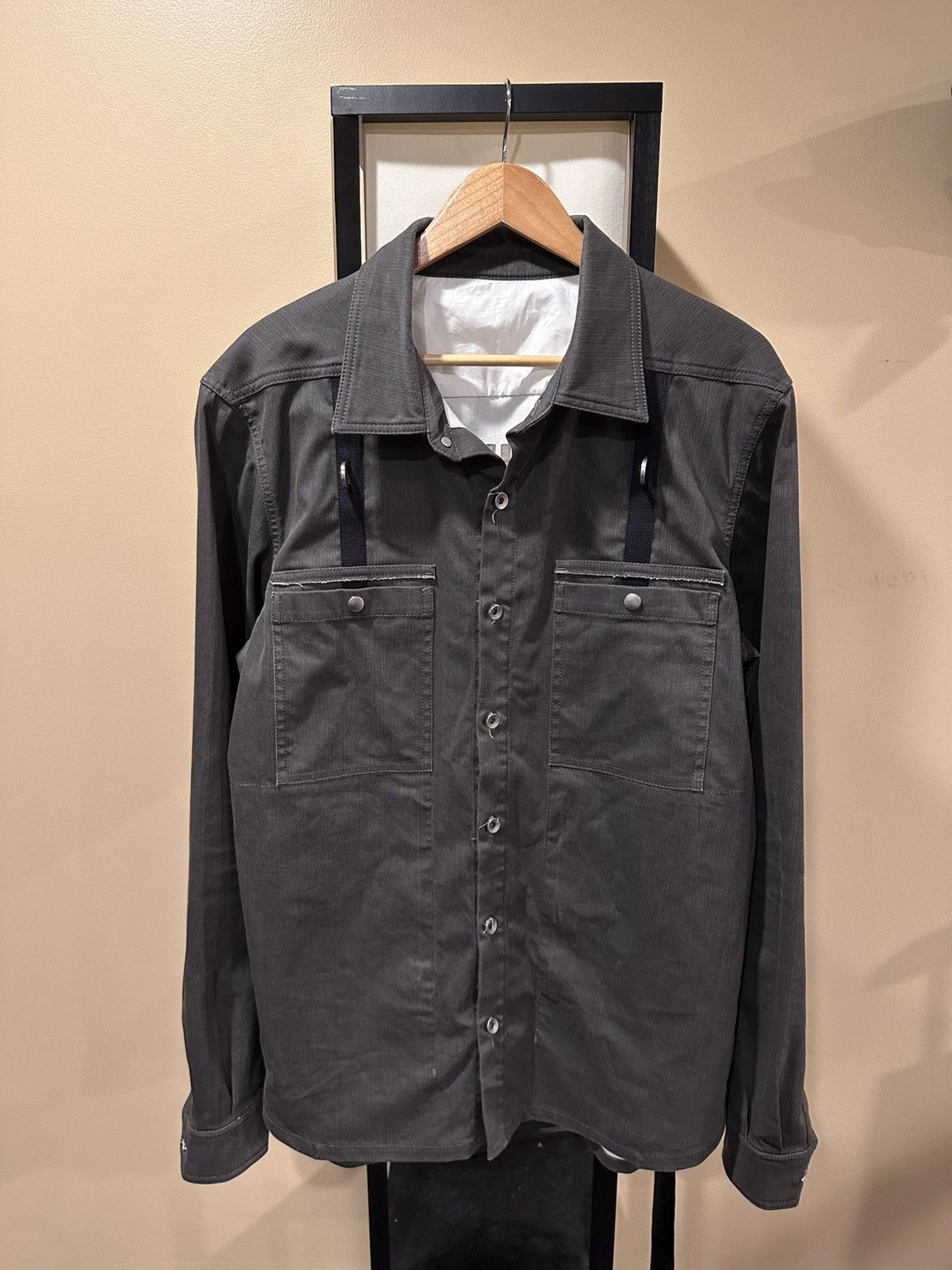 Rick Owens Drkshdw Rick Owens SS22 Drkshdw Dark Dust Denim Outershirt Size US M / EU 48-50 / 2 - 1 Thumbnail