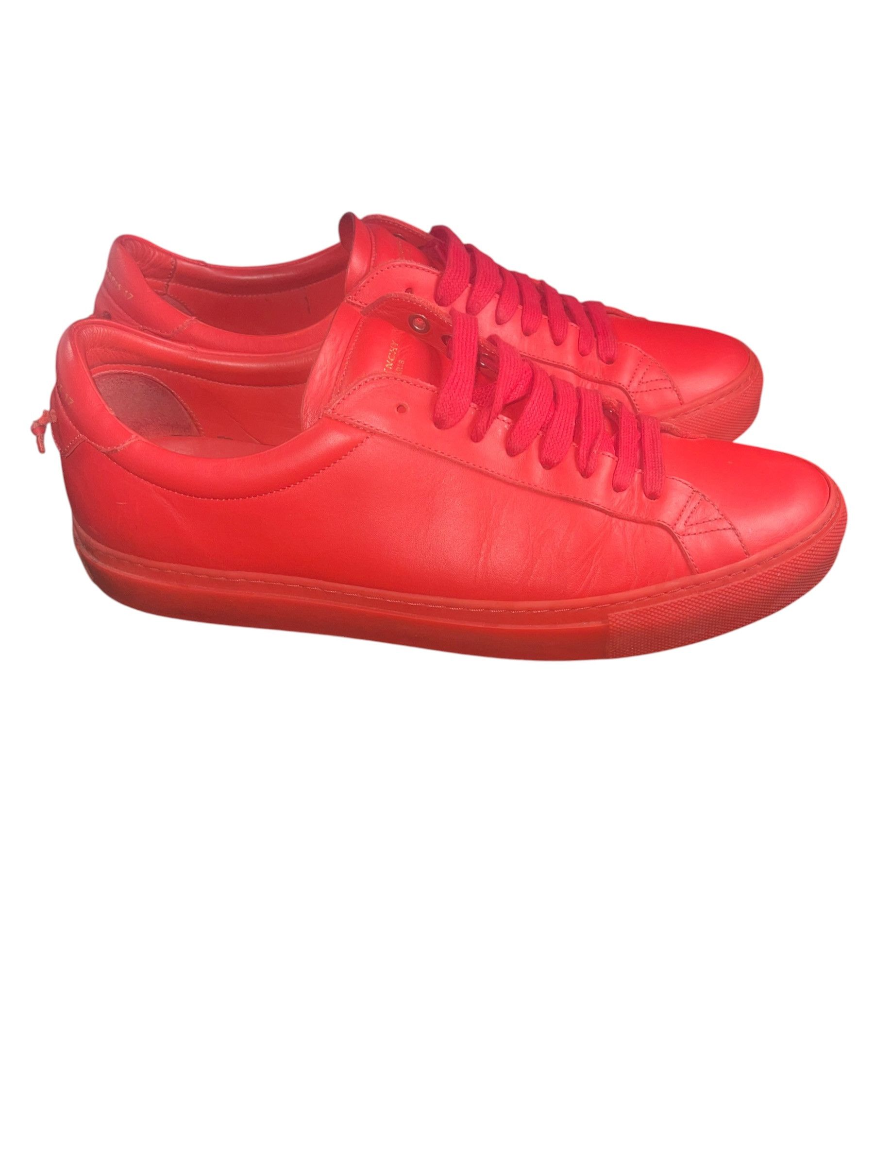 Givenchy Givenchy Paris Red Leather Low Top Sneakers EU43 Men's Shoes Size US 10 / EU 43 - 21 Thumbnail