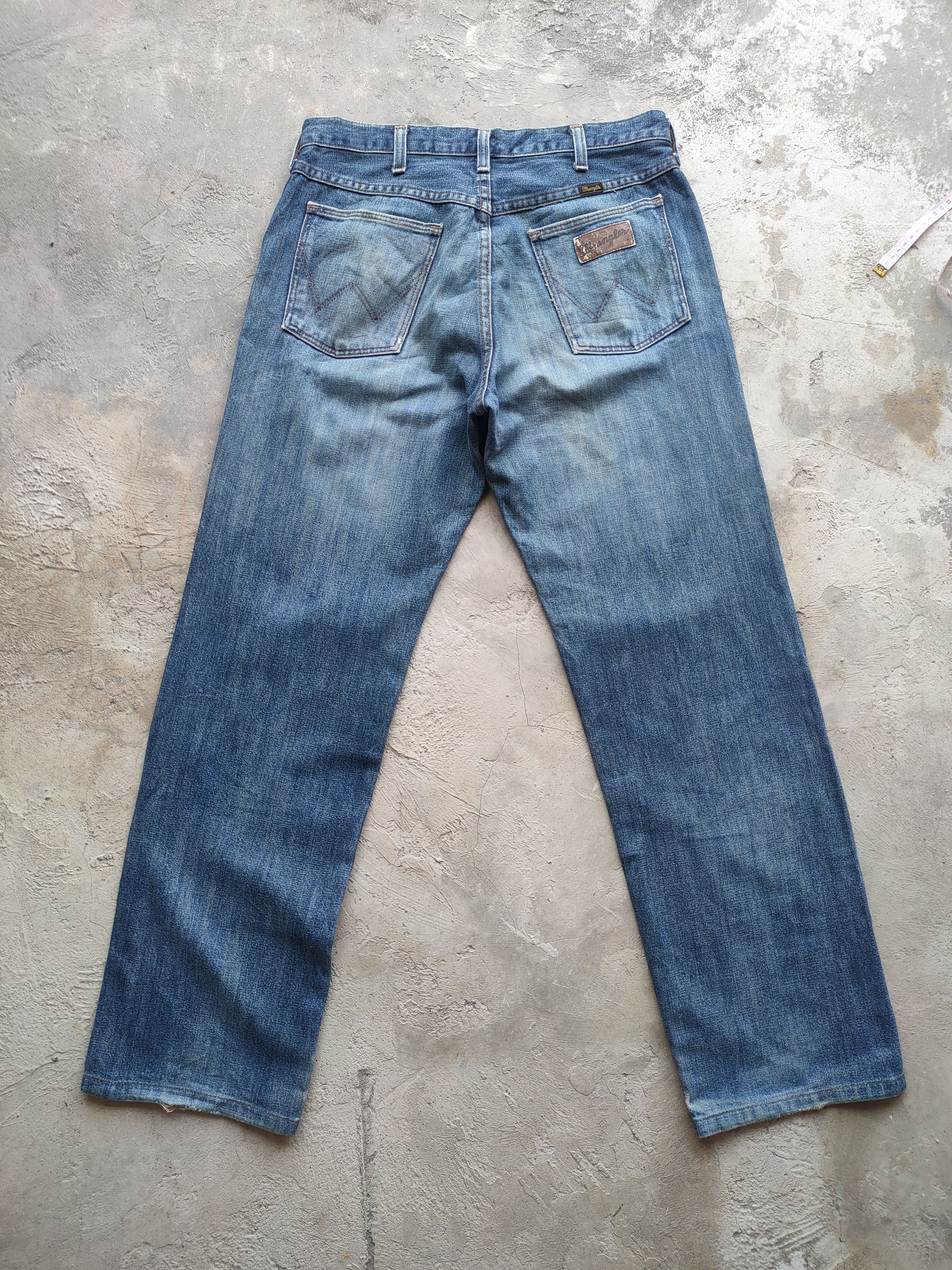 Jean W32 VINTAGE WRANGLER FADED DISTRESSED JEAN PANTS Size US 32 / EU 48 - 8 Thumbnail