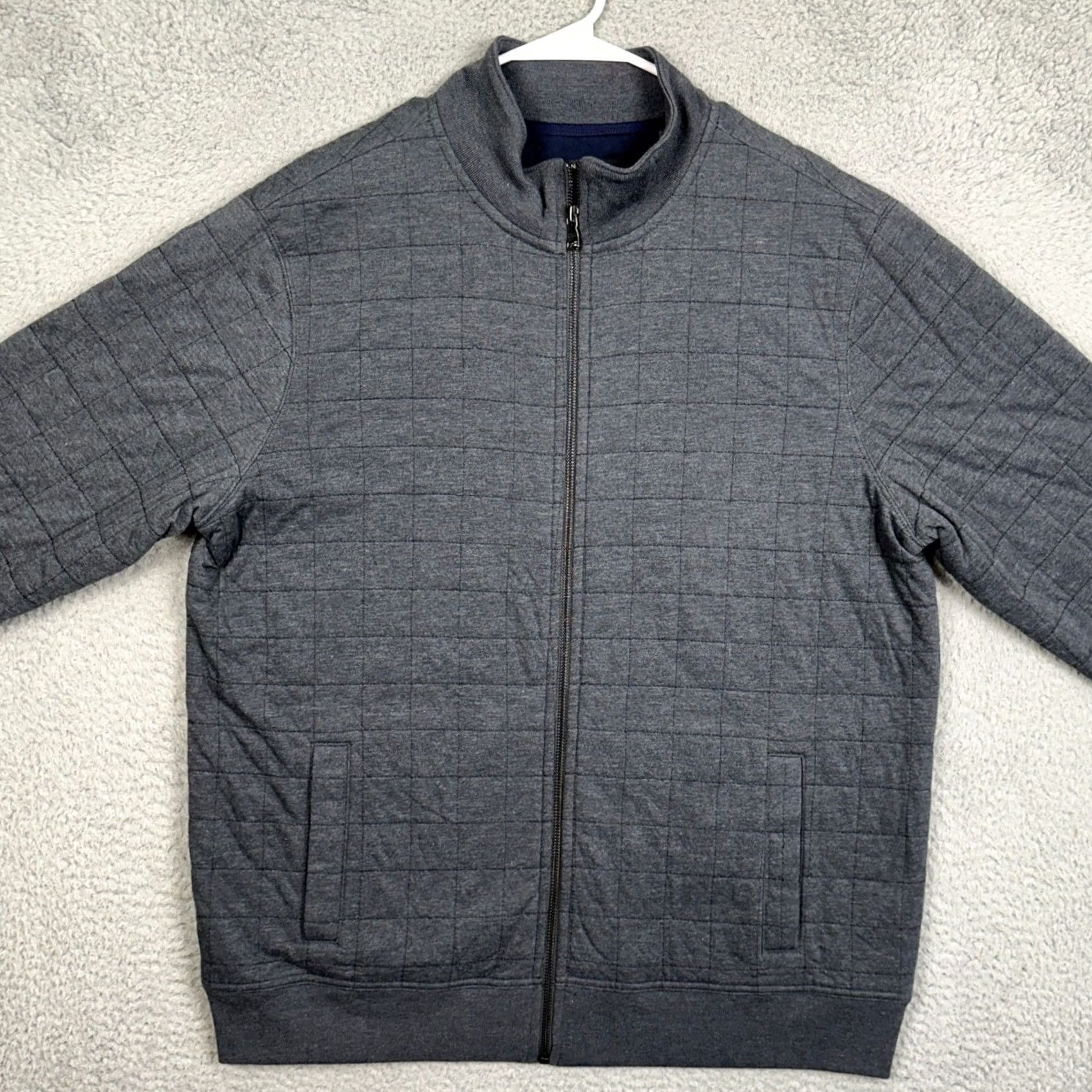 Banana Republic Banana Republic Quilted Jacket Mens XL Gray Mock Neck Full Zip EUC Size US XL / EU 56 / 4 - 3 Thumbnail