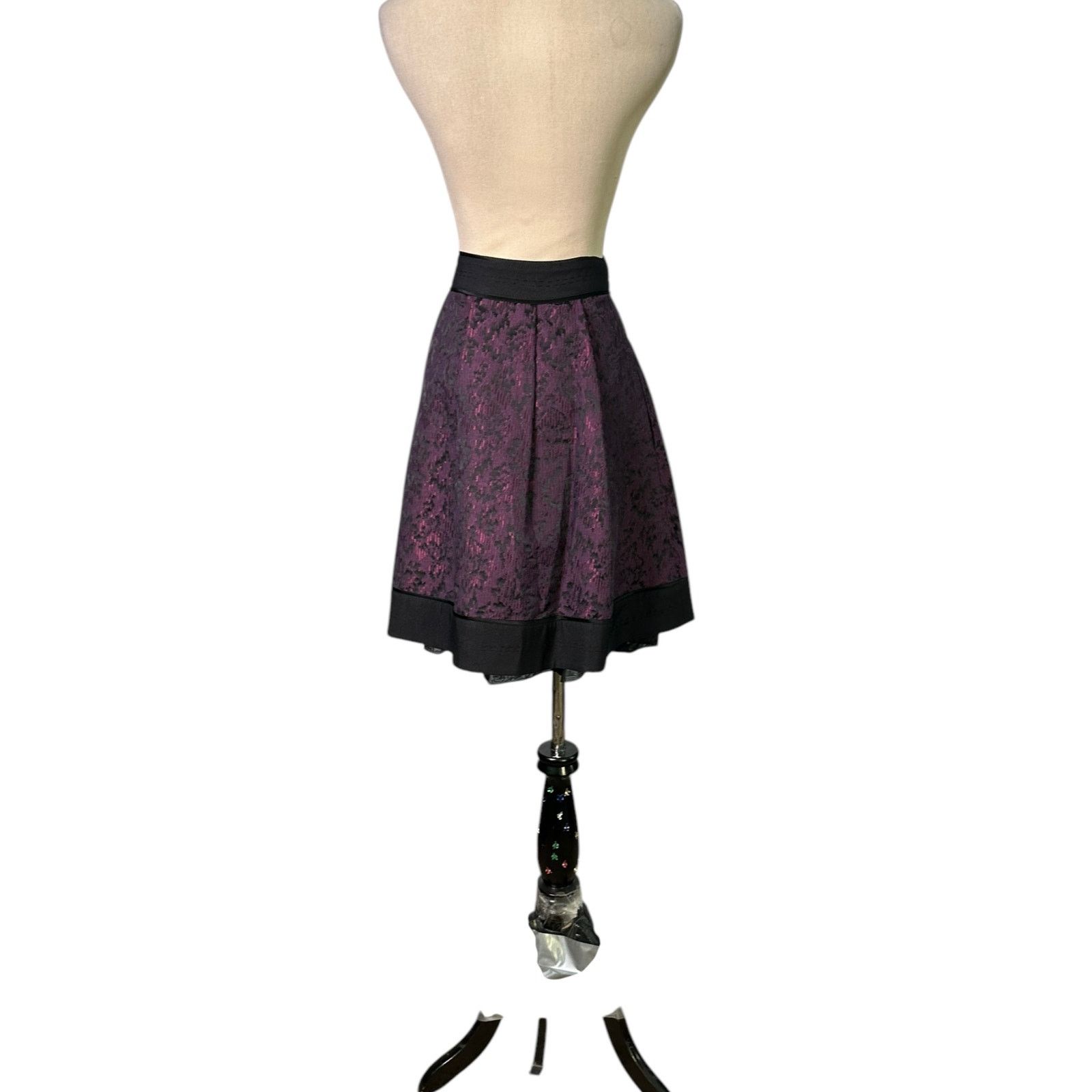 Diane von Furstenberg Diane Von Furstenberg black purple pleated mini skirt size 6 Size 28" / US 6 / IT 42 - 13 Thumbnail