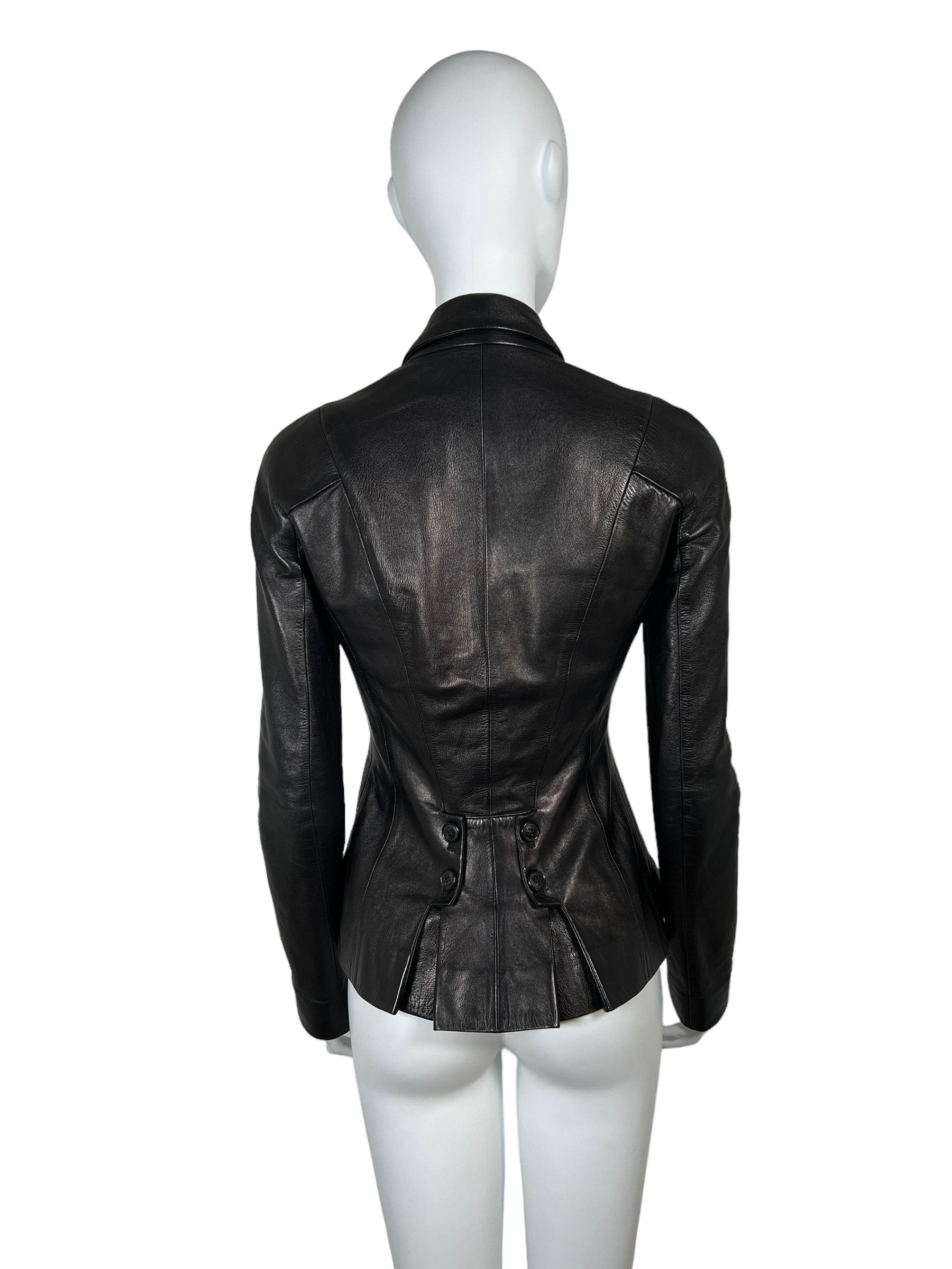 Dior Christian Dior by John Galliano 2008 Leather Jacket Size S / US 4 / IT 40 - 3 Thumbnail