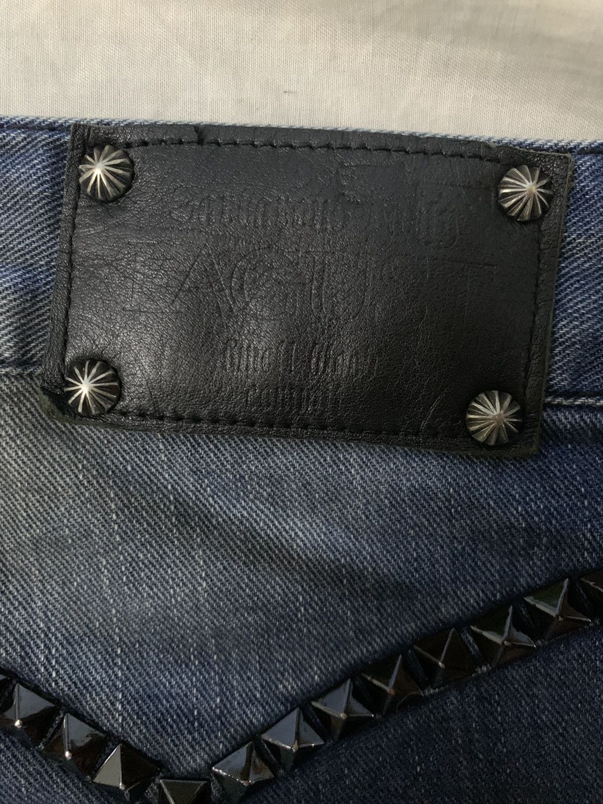 If Six Was Nine Vintage Lagust Studded Paint Splatter Flare Punk Jeans Size US 30 / EU 46 - 15 Thumbnail