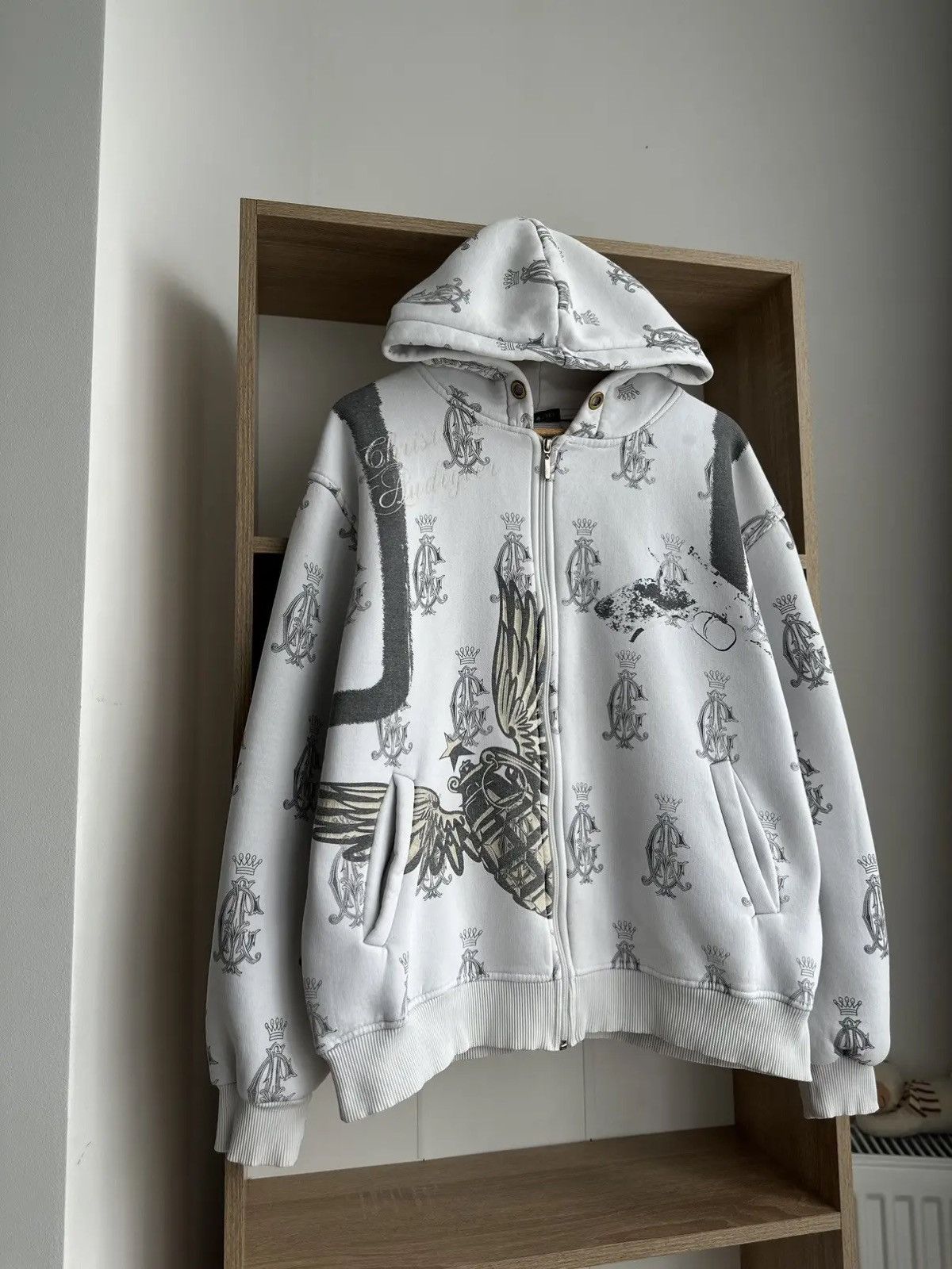 Christian Audigier × Ed Hardy × Vintage Vintage Ed Hardy Christian Audigier White Hoodie Size US M / EU 48-50 / 2 - 3 Thumbnail