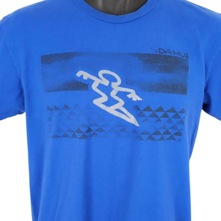 Vintage Da Hui Surfing T Shirt Mens Size Medium Blue Surfer Size US L / EU 52-54 / 3 - 2 Thumbnail