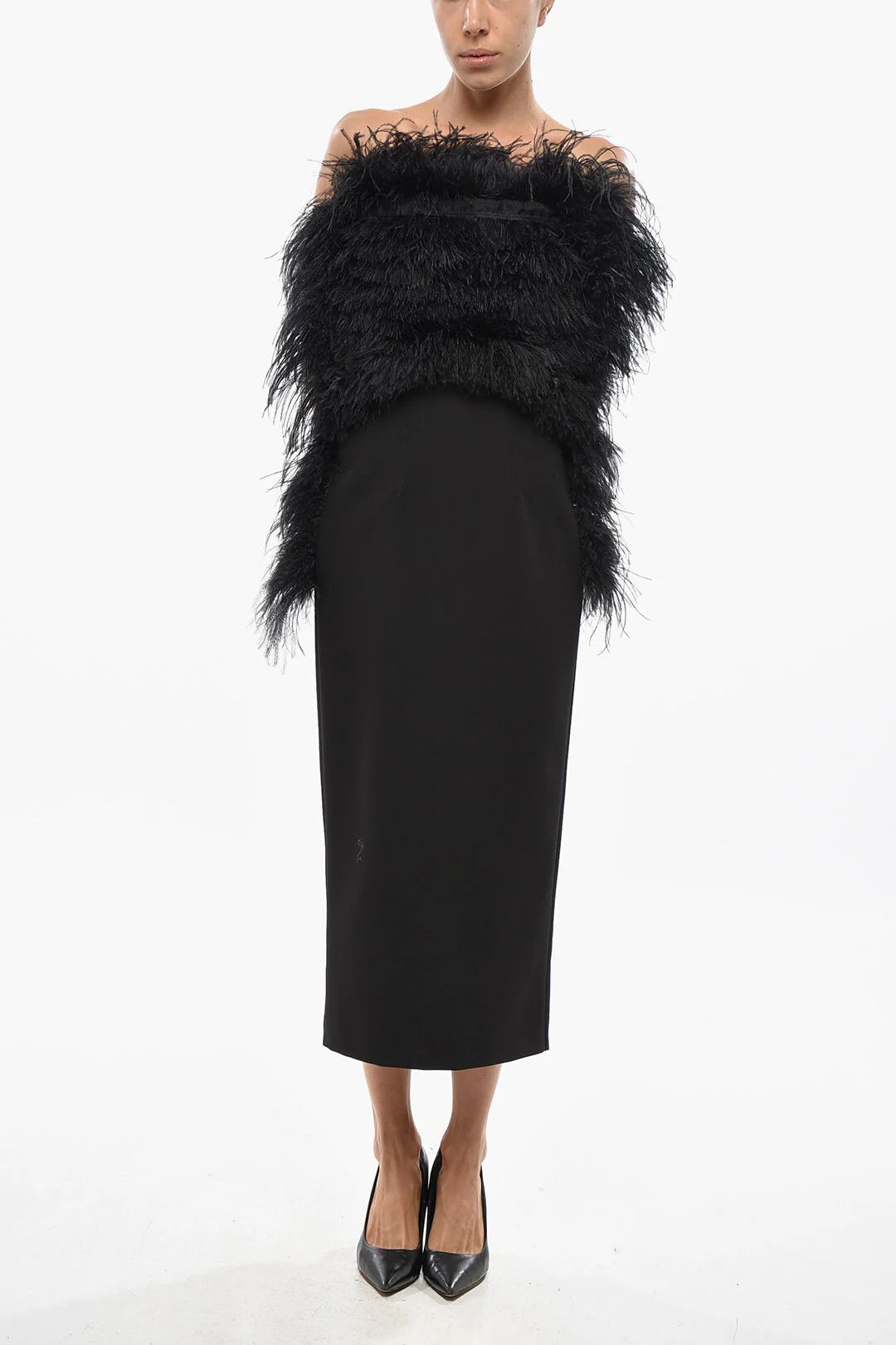 Max Mara og1mm0426 Midi Sheath Dress in Black Size M / US 6-8 / IT 42-44 - 1 Thumbnail