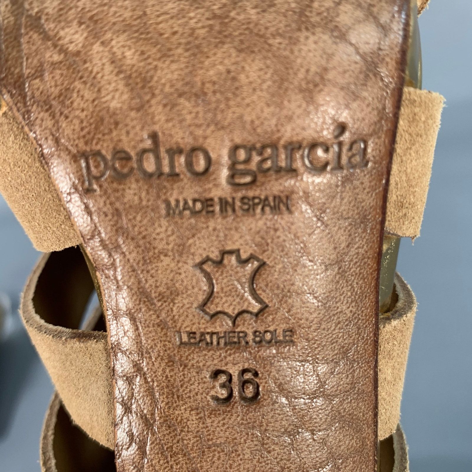 Pedro Garcia PEDRO GARCIA Size 6 Gold Tan Suede Strappy Sandals Size US 6 / IT 36 - 7 Thumbnail
