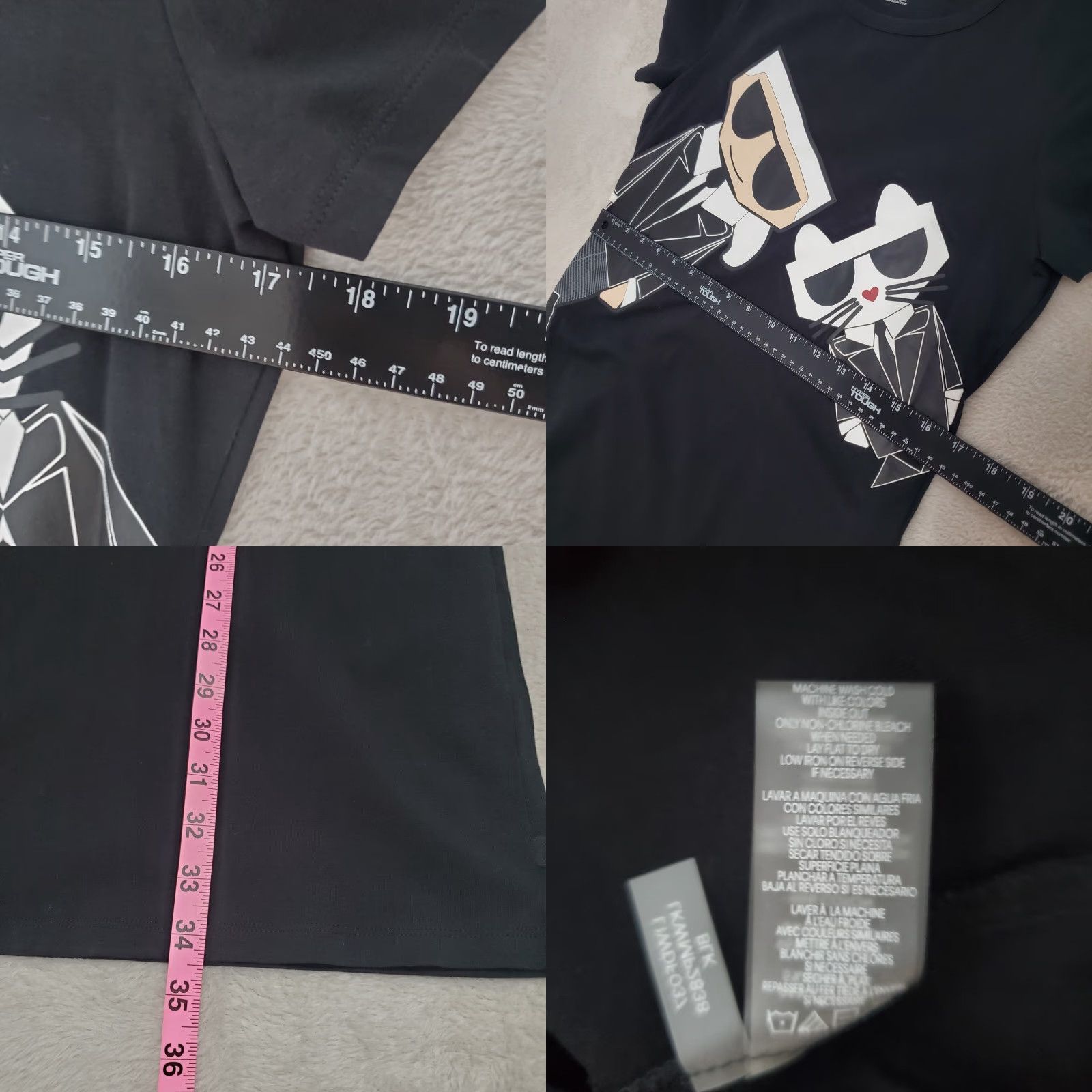 Karl Lagerfeld VINTAGE Karl Lagerfeld Paris T Shirt Dress XS Black Karl & Choupette Graphic Size XS / US 0-2 / IT 36-38 - 8 Thumbnail