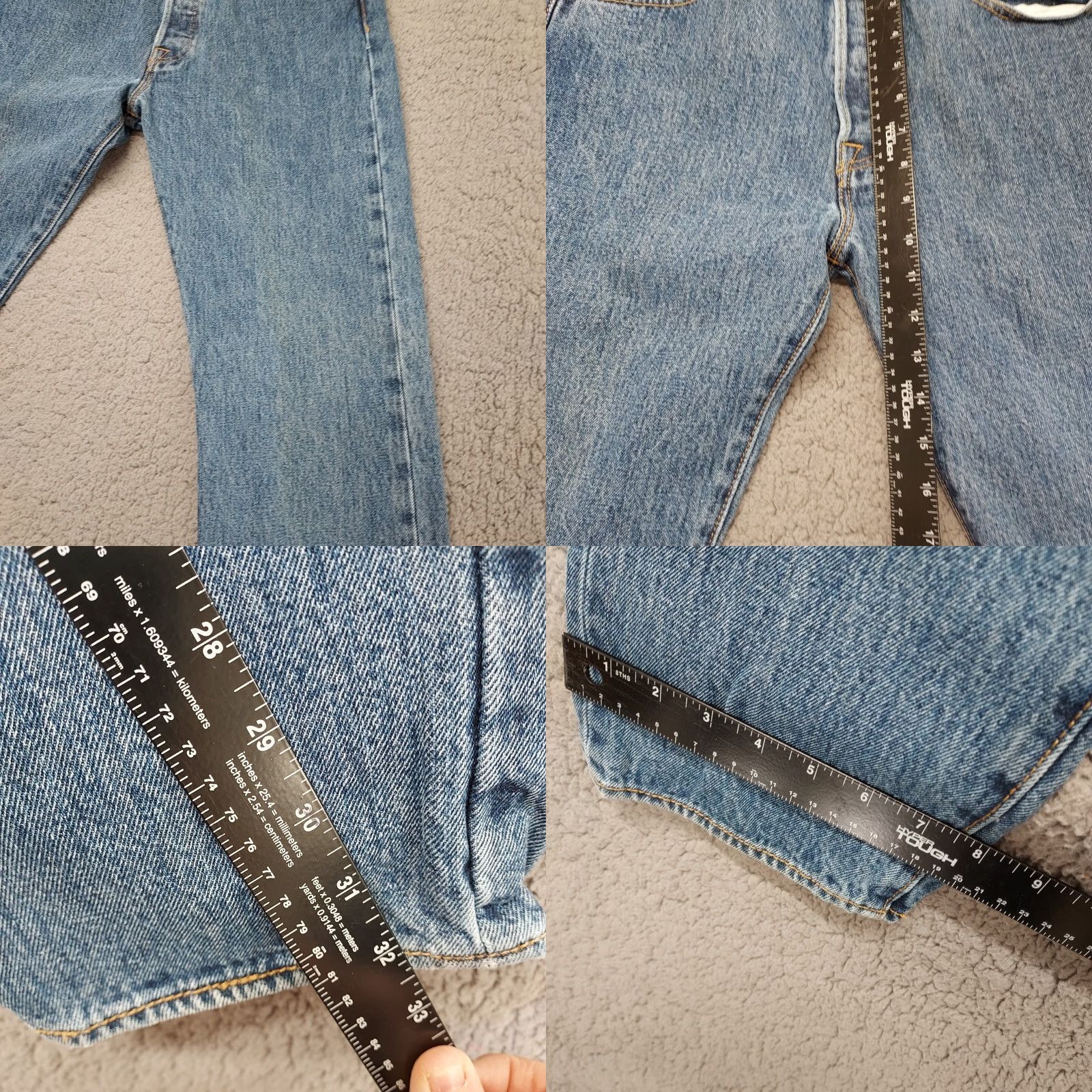 Levi's Levi's 501 Med Wash Jeans - Regular Denim 32x32 Button Fly Straight Mens 501 Series Blue Denim Jeans Size US 32 / EU 48 - 8 Thumbnail