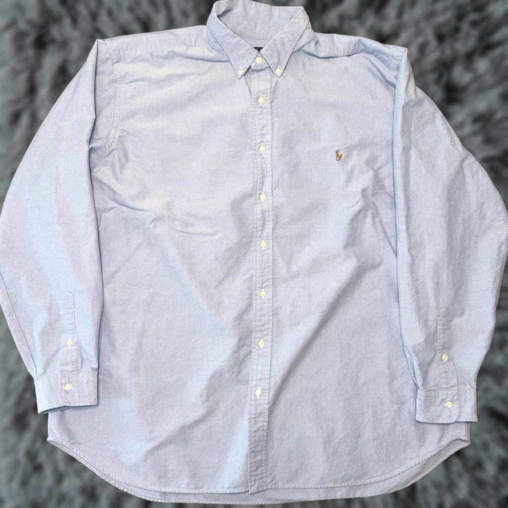 Polo Ralph Lauren Polo Ralph Lauren Button-Front Shirt Mens 3XLT Blue Long Sleeve Cotton Big Tall Size US XXL / EU 58 / 5 - 1 Thumbnail