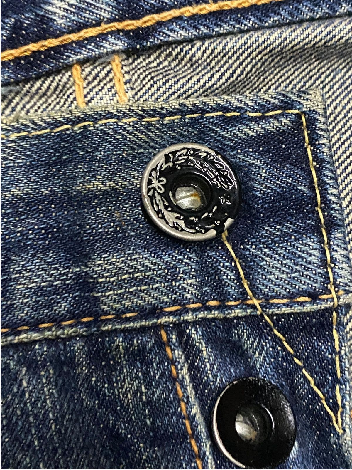 The Real McCoy's Vintage Joe Mccoy Mud Wash Selvedge Distressed Baggy Jeans Size US 33 - 10 Thumbnail
