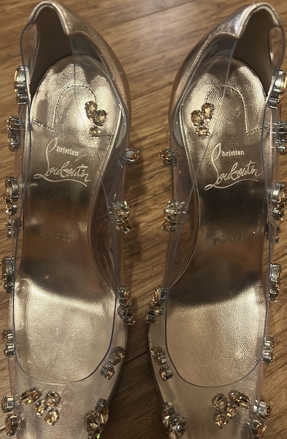 Christian Louboutin Christian Louboutin Degraqueen Clear Pointed Toe Pump Size US 8.5 / IT 38.5 - 3 Thumbnail