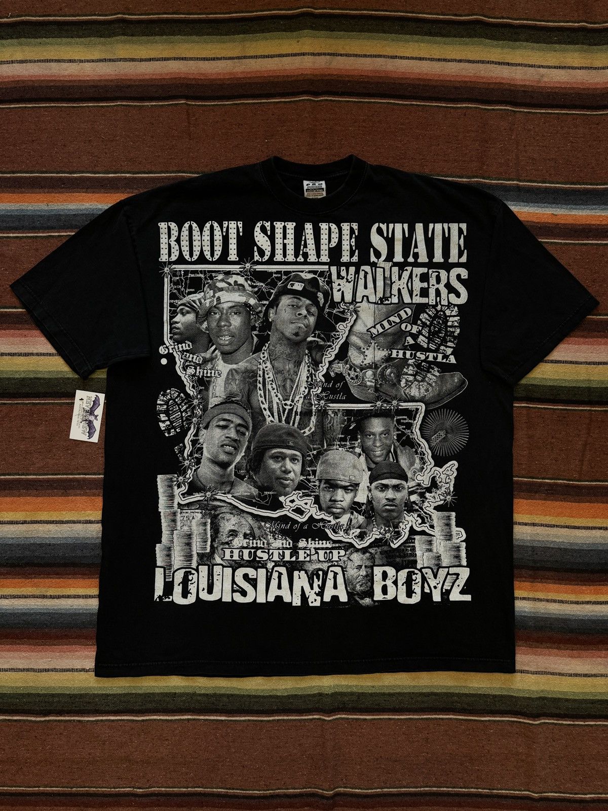 2000's Lousiana Rap Boot Shape State Rap Tee Lil Wayne