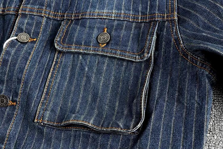 Japanese Brand Retro Striped Old Vintage Washed Denim Jacket Size US L / EU 52-54 / 3 - 3 Thumbnail