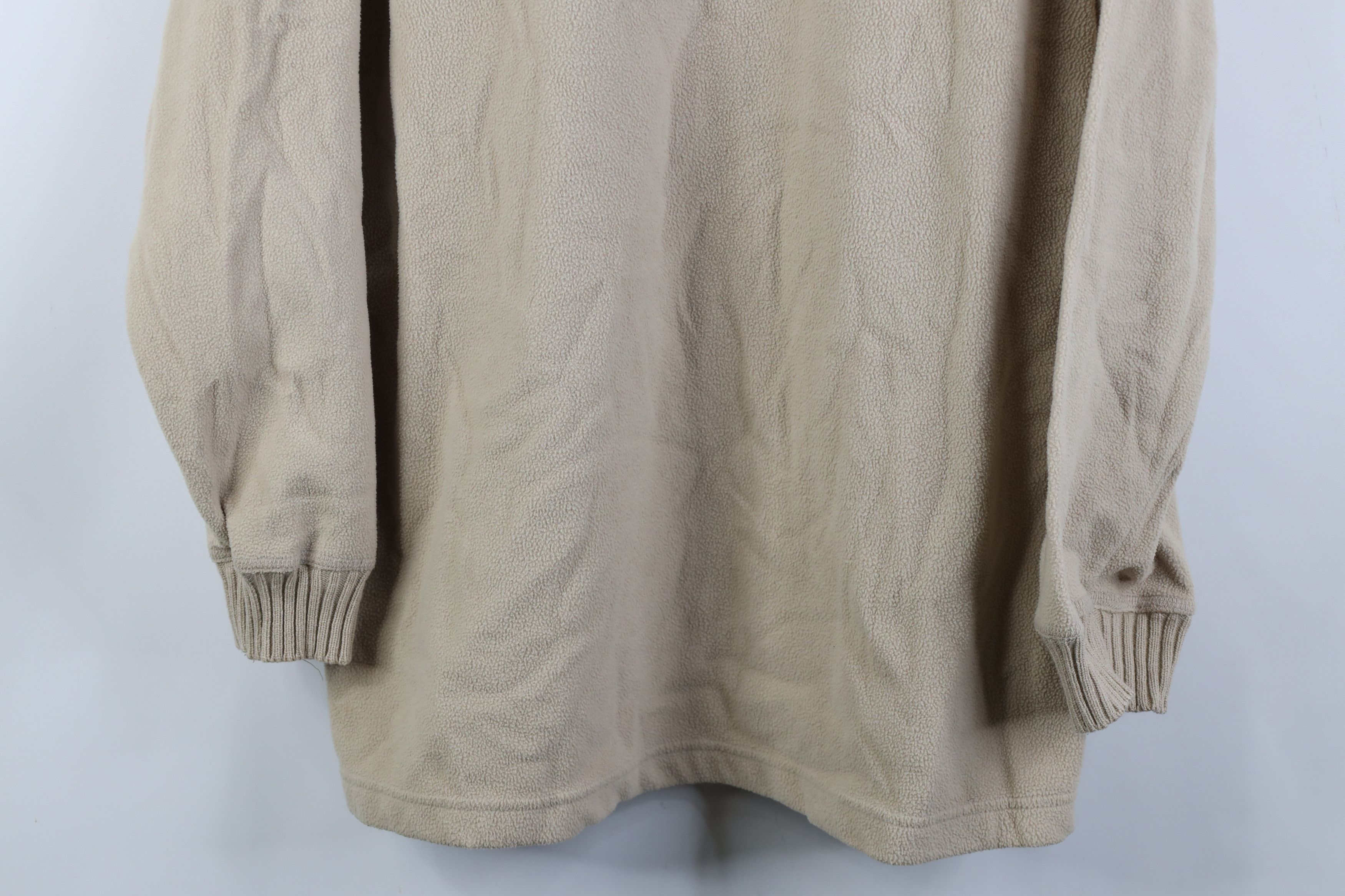 Vintage Vintage 90s Streetwear Blank Fleece Sweatshirt Beige Khaki Size XL / US 12-14 / IT 48-50 - 3 Thumbnail