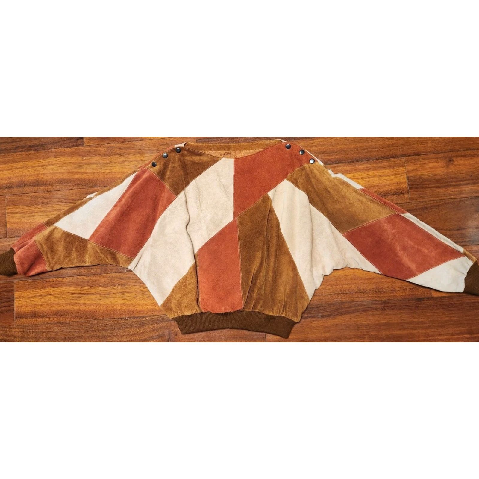Vintage VINTAGE Montgomery Ward Leather Patchwork Top The Tannery Women Sz 13/14 Suede Lined VTG Blouse Size XL / US 12-14 / IT 48-50 - 4 Thumbnail