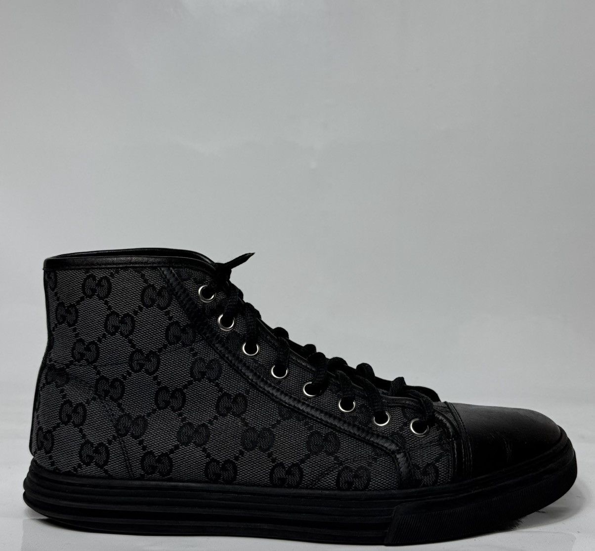 Gucci Gucci GG Monogram Black High Top Canvas Sneakers Size US 6.5 / EU 39-40 - 2 Thumbnail