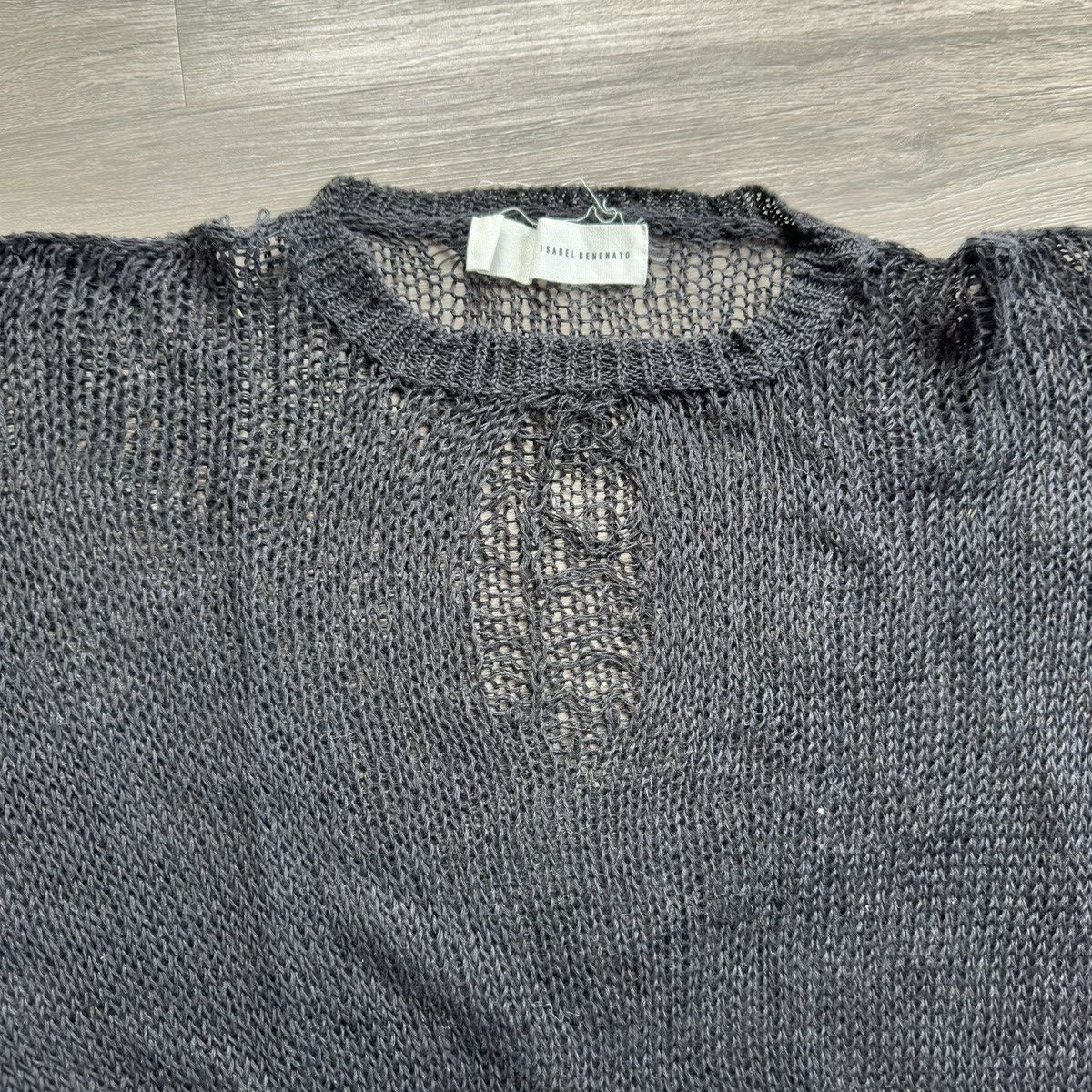 Isabel Benenato Black Open Knit Degrade Sweater Size US M / EU 48-50 / 2 - 4 Thumbnail