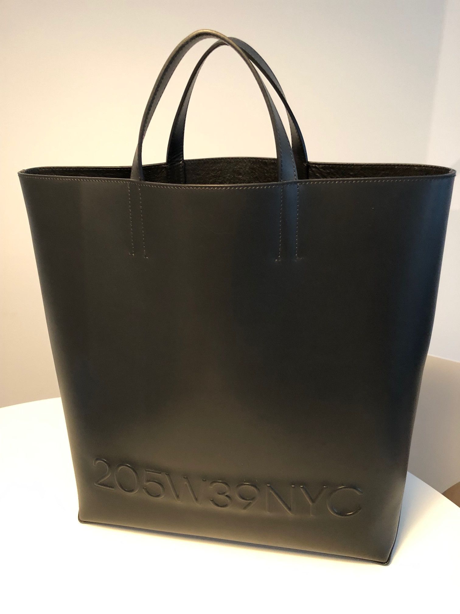 Calvin Klein CK Raf Simons city black leather tote bag shopper unisex Size ONE SIZE - 5 Thumbnail
