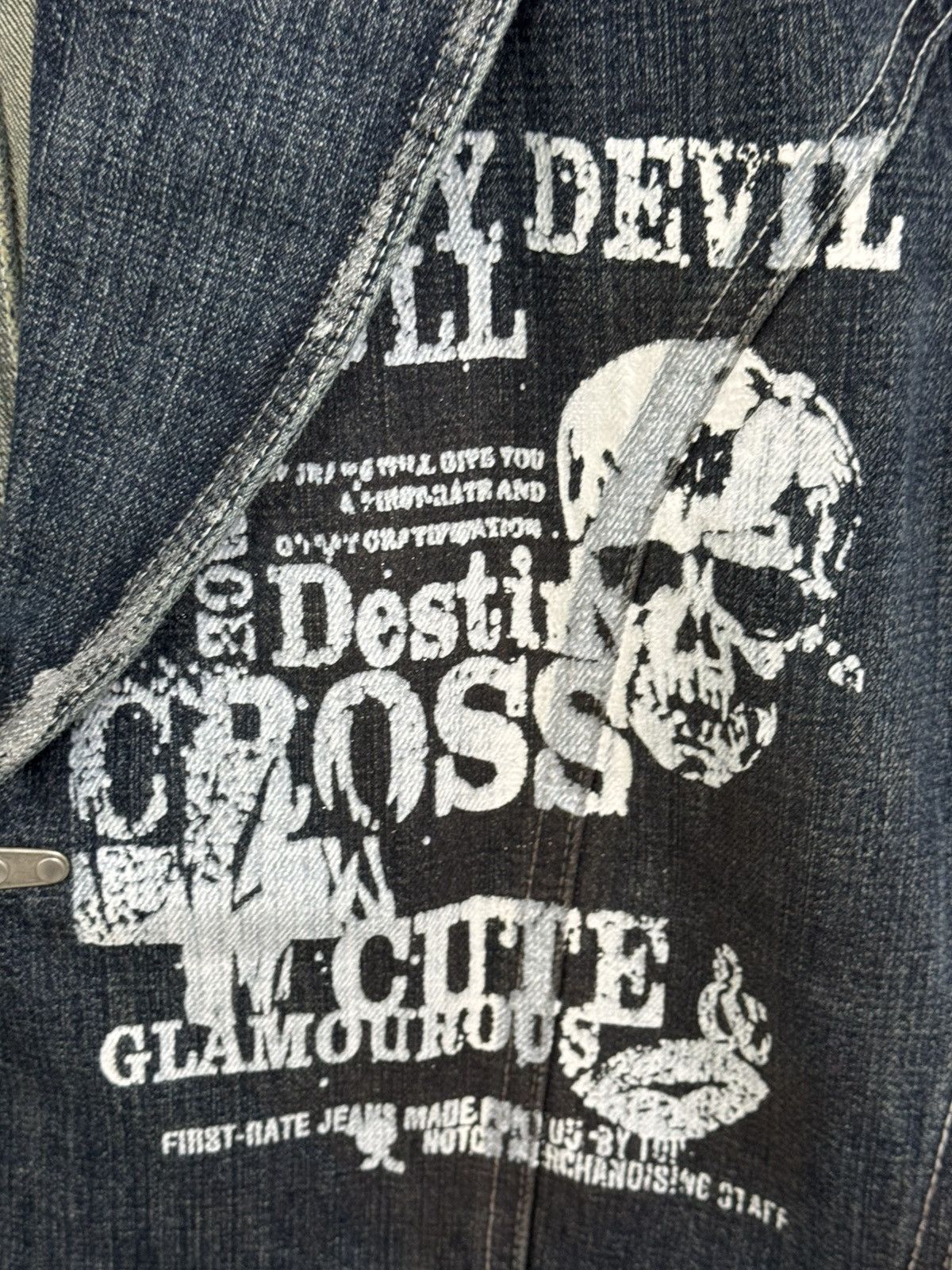 If Six Was Nine 2000s Japanese Brand Skull Punk Denim Blazer Size US L / EU 52-54 / 3 - 5 Thumbnail