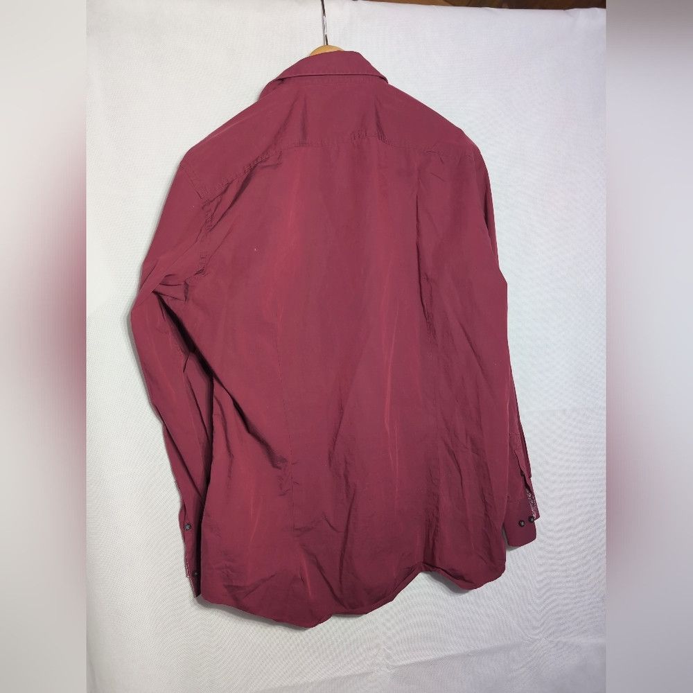 Designer Arturo Calle sz XL Men's Burgundy / Maroon Shirt Size US XL / EU 56 / 4 - 3 Thumbnail