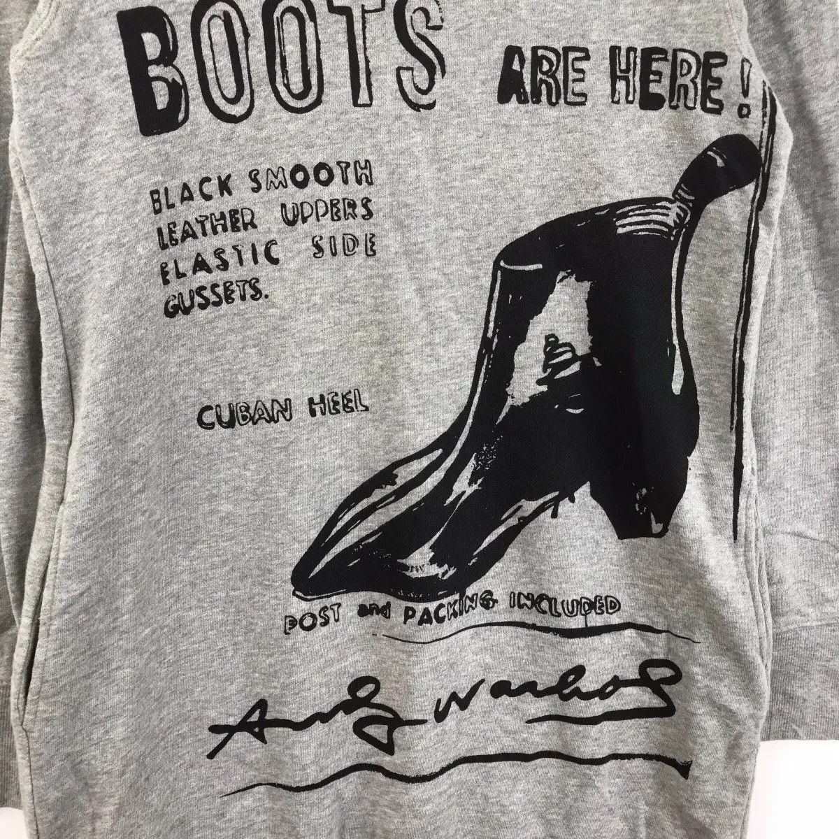 Andy Warhol × Uniqlo UNIQLO x ANDY WARHOLS Beatle Boots Print Grey Sweatshirt Size S / US 4 / IT 40 - 5 Thumbnail