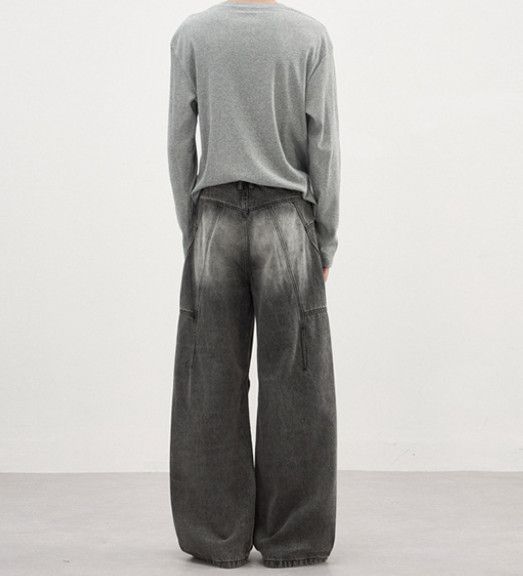 Japanese Brand American retro men's baggy washed work jeans Size US 32 / EU 48 - 4 Thumbnail
