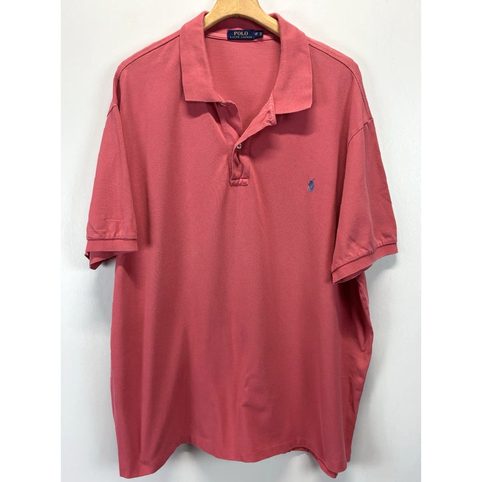 Ralph Lauren Polo Ralph Lauren Knit Polo Shirt 3XB Big & Tall Mens Preppy Pink Blue Pony Short Sleeve Collared Pullover Knit Cotton 100% Size US XXL / EU 58 / 5 - 2 Thumbnail