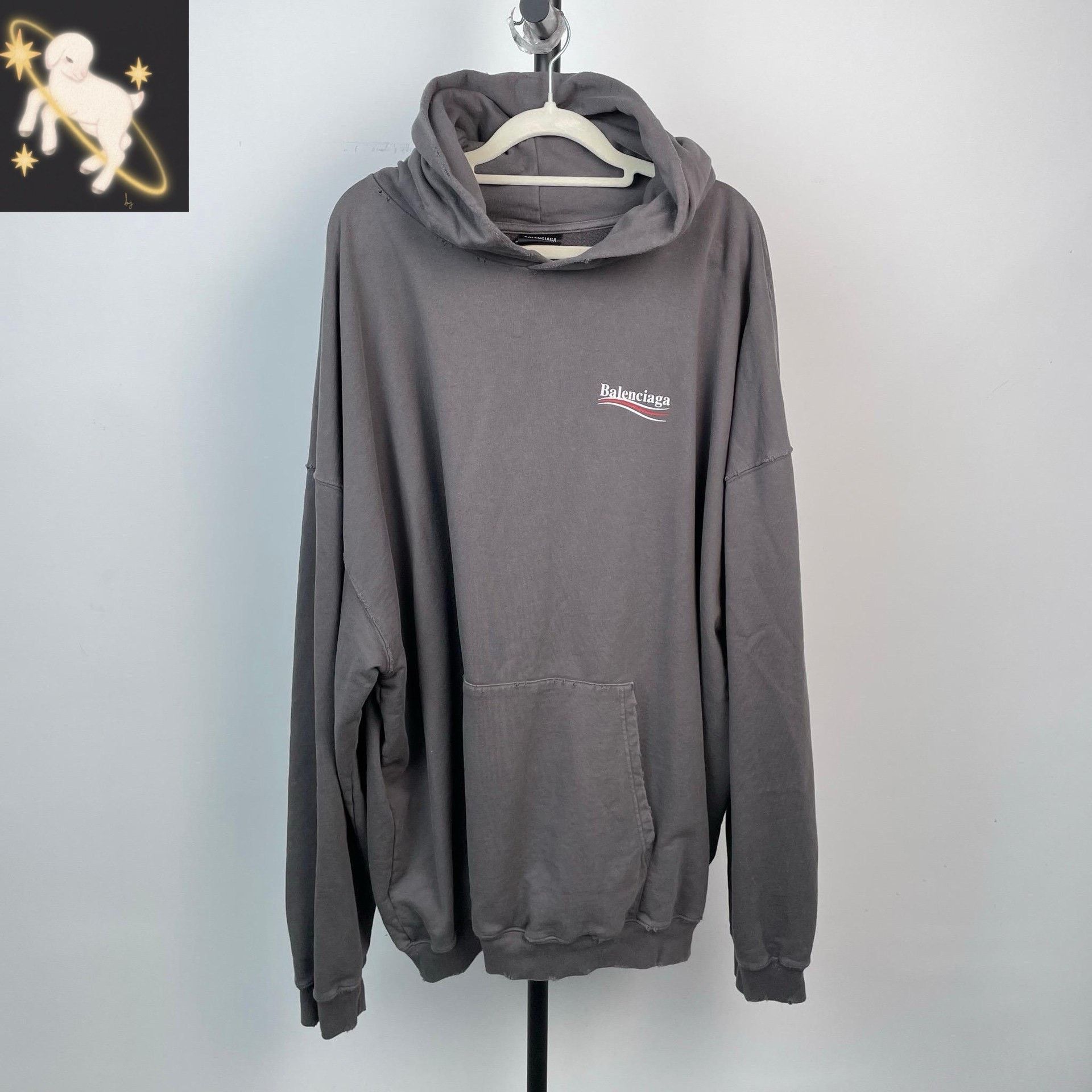 Balenciaga Balenciaga Gray Hoodie XL Men Size US XL / EU 56 / 4 - 1 Thumbnail