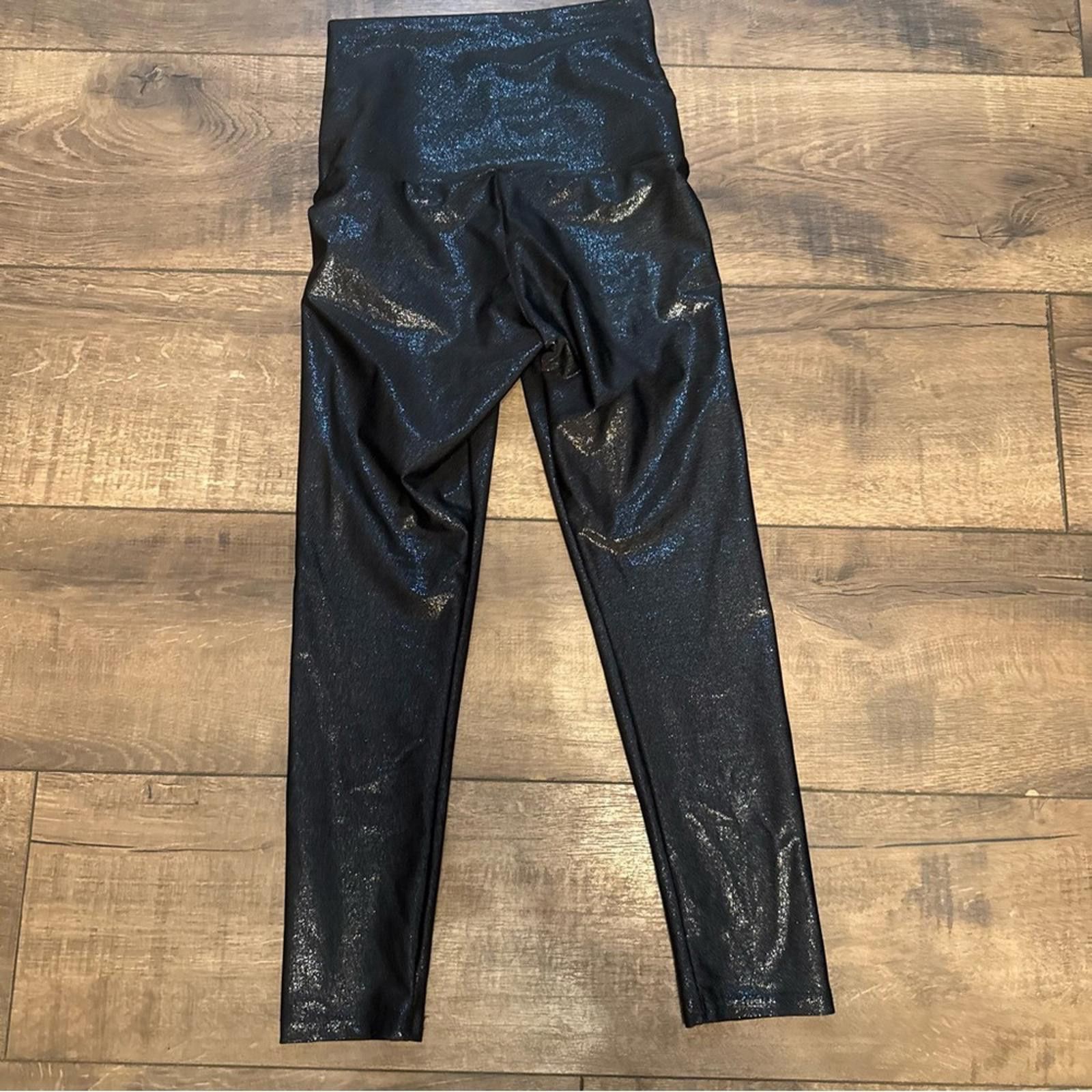 Other Emily Hsu Designs Shimmer Black Leggings Size 28" / US 6 / IT 42 - 4 Thumbnail