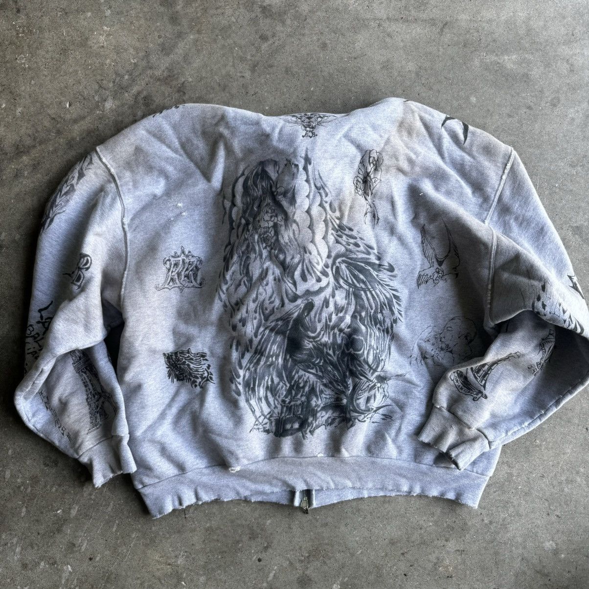 Balenciaga Balenciaga Tattoo Zip Up Grey | Grailed