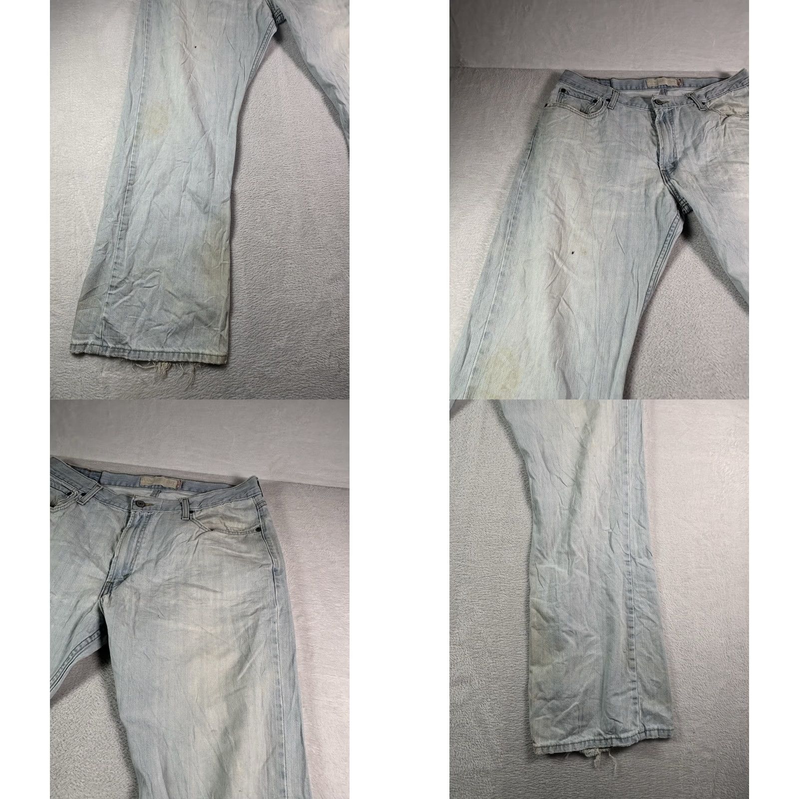 Levi's VINTAGE Levi's 527 Jeans Mens 36x30 Light Wash Bootcut Distressed Stained 5-Pocket Denim Blue Cotton Regular Modern Cowboy Western Mens Size US 36 / EU 52 - 10 Thumbnail