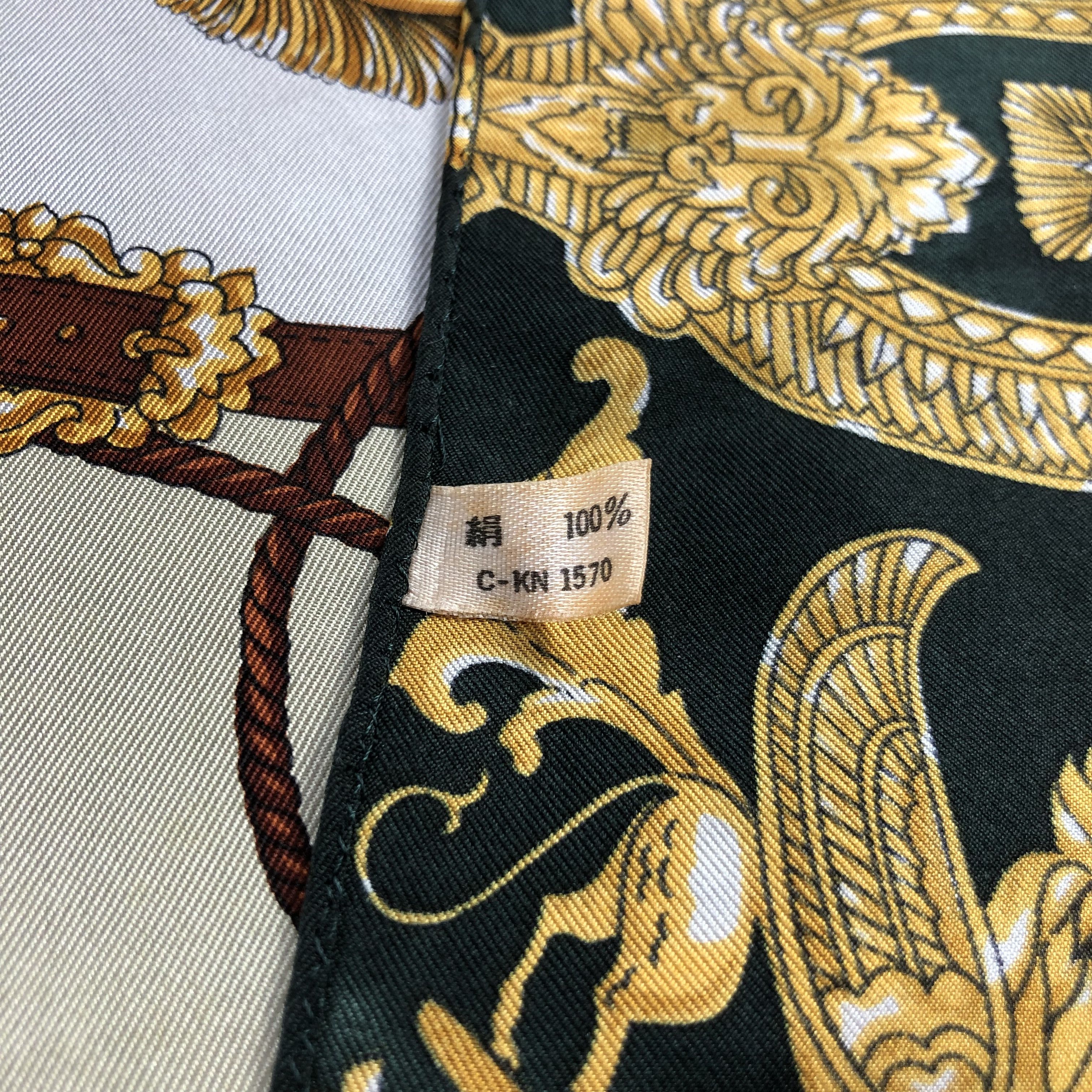 Japanese Brand Luxury Golden Chains Silk Scarf M897 Size ONE SIZE - 5 Thumbnail