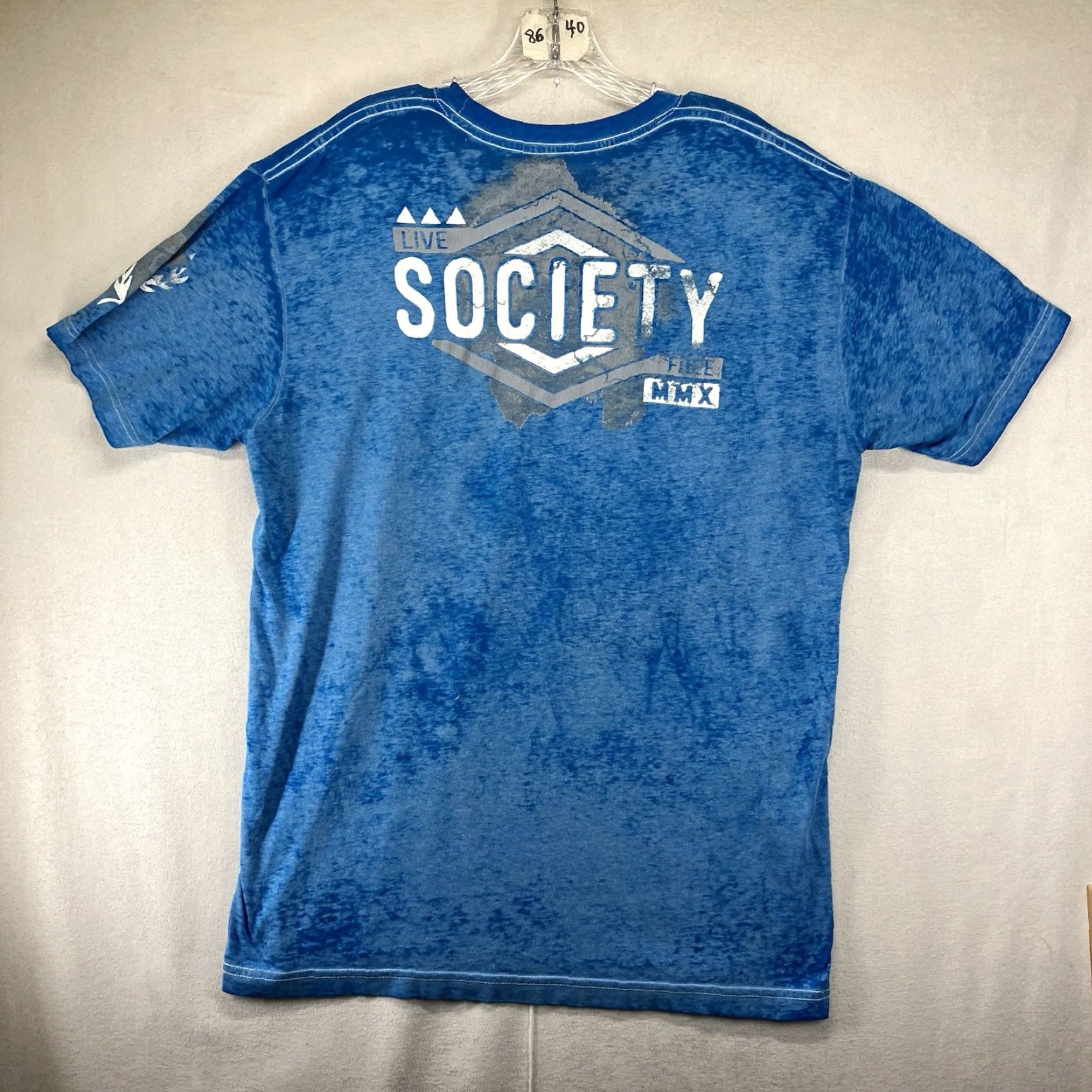 Affliction VINTAGE Mens Affliction MMA Style T Shirt XL Double Sided Washed Blue Size US XL / EU 56 / 4 - 2 Thumbnail