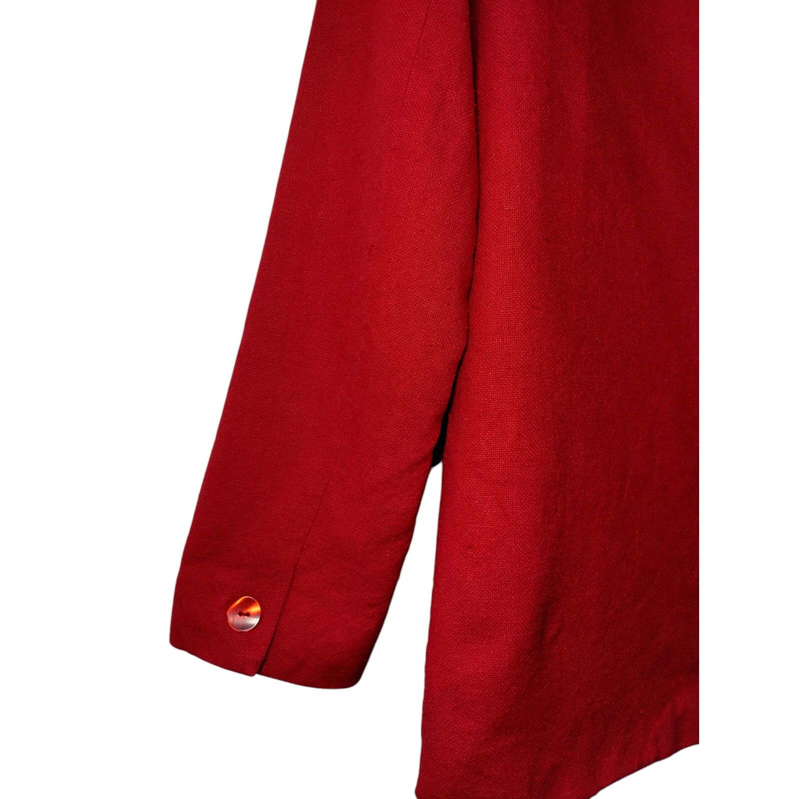 Bloomingdale's Bloomingdales Linen Blazer Jacket Shoulder Pads Red Size PM Size M / US 6-8 / IT 42-44 - 12 Thumbnail