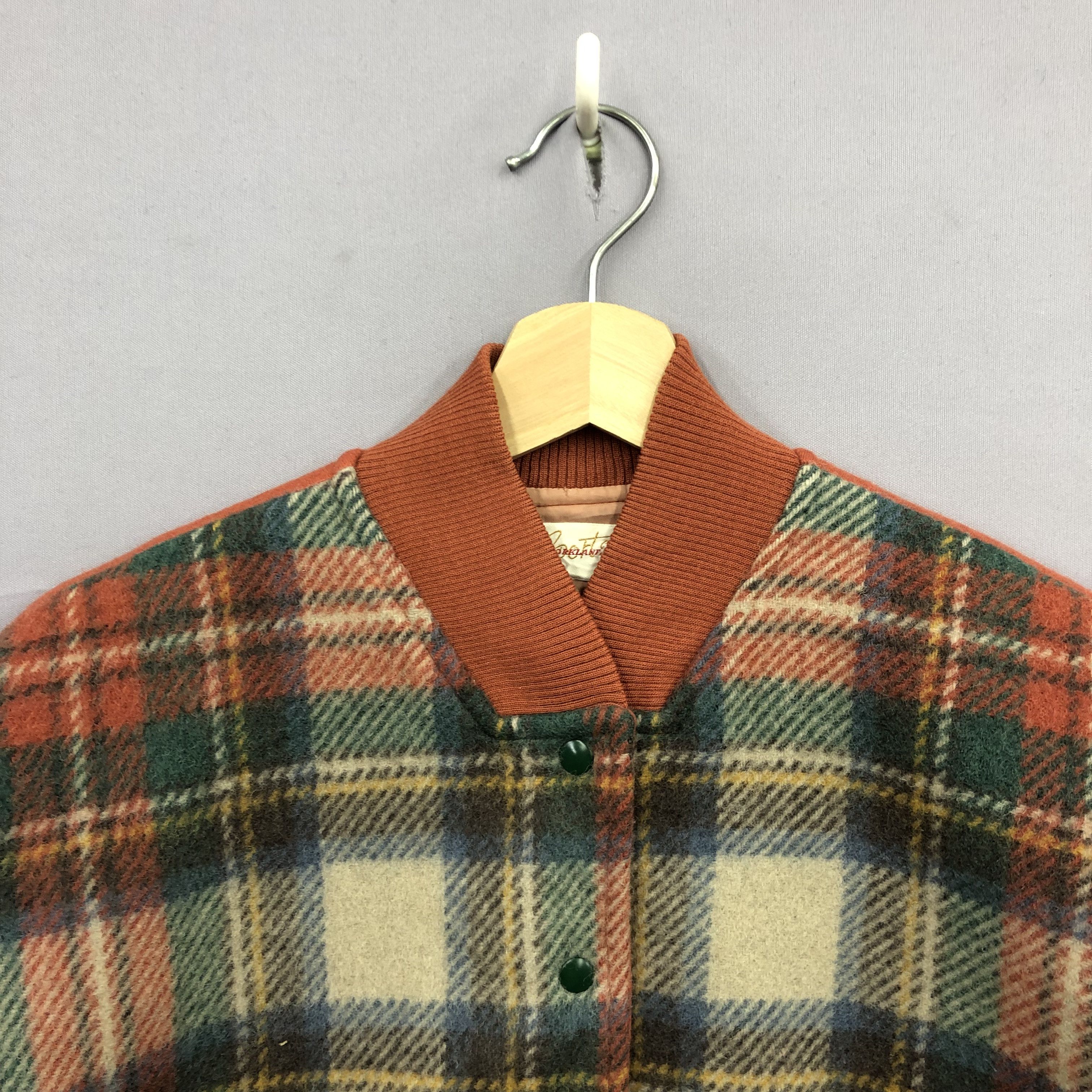 Vintage Vintage 90s York Plaid Tartan Wool Varsity Baseball Jacket Size US M / EU 48-50 / 2 - 4 Thumbnail