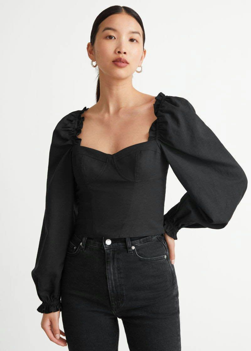 & Other Stories & Other Stories Puff Sleeve Corset Blouse Blouse Size XS / US 0-2 / IT 36-38 - 1 Thumbnail