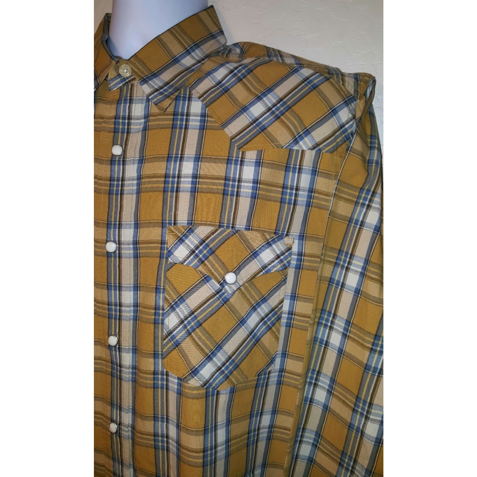 Lucky Brand LUCKY BRAND LONG SLEEVE PLAID SNAP BUTTON WESTERN RODEO SHIRT Mens L Size US L / EU 52-54 / 3 - 3 Thumbnail