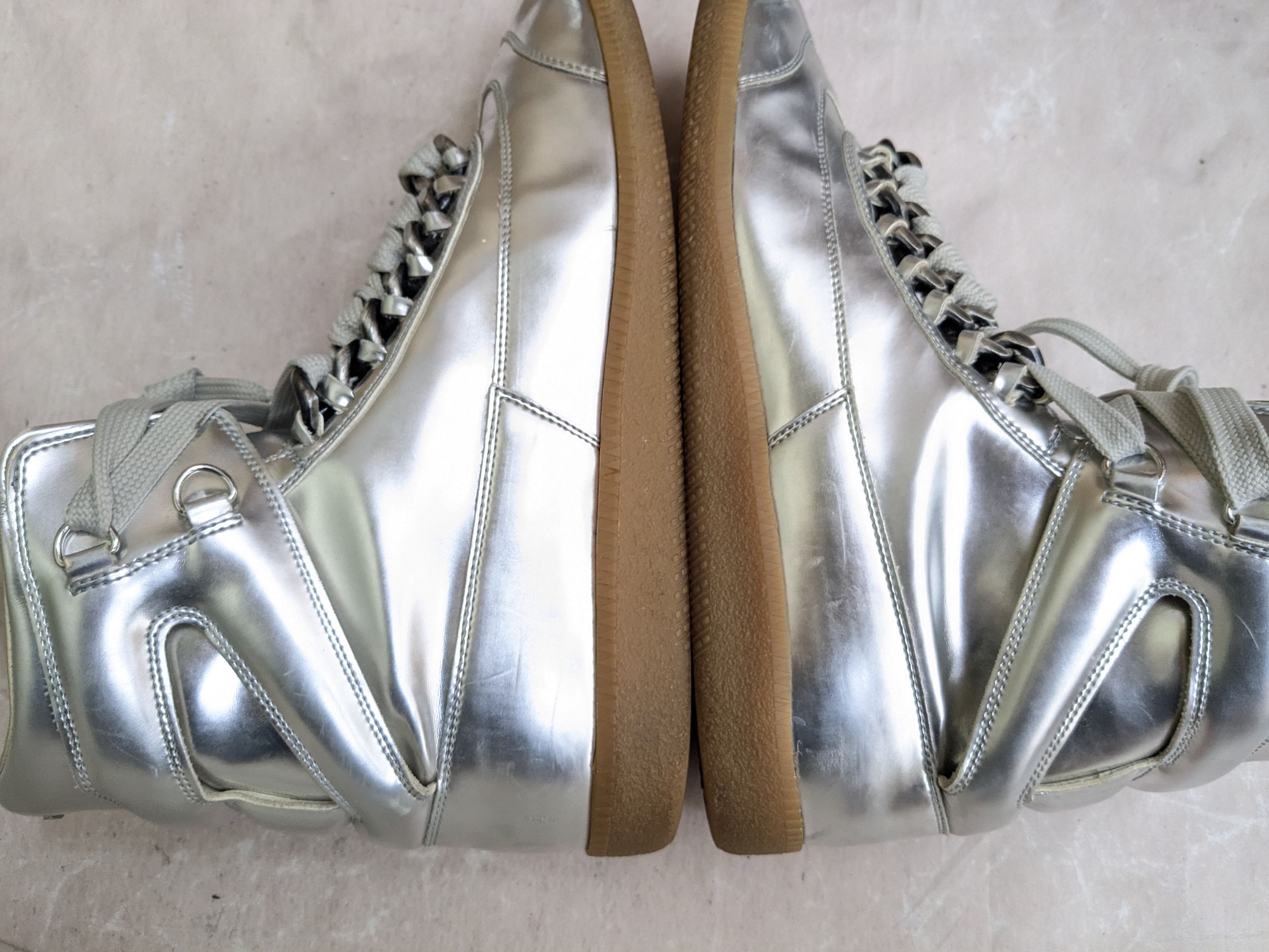 Maison Margiela Maison Margiela Cuban Link High Top Sneakers 10 43 Silver Size US 10 / EU 43 - 13 Thumbnail