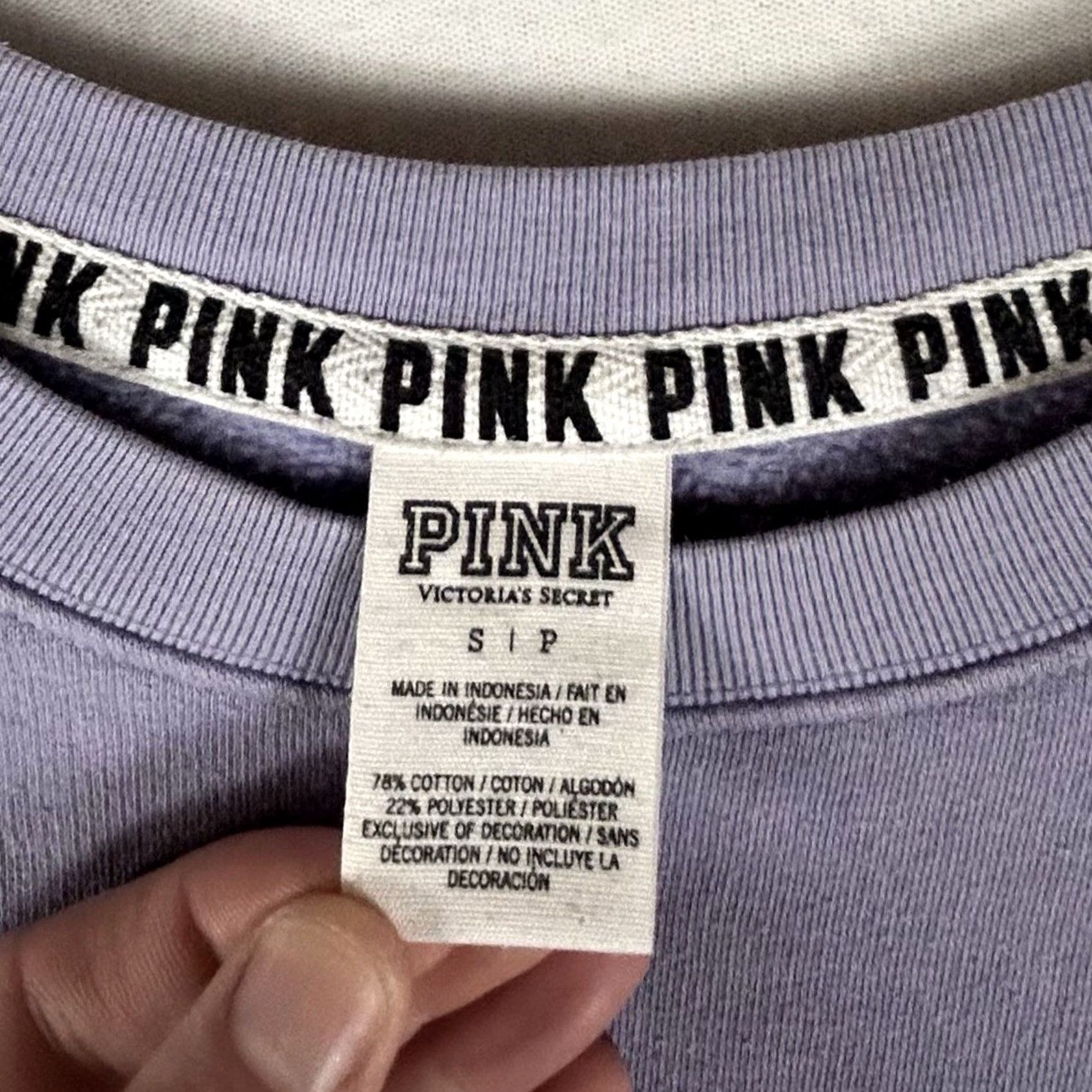 Pinko PINK Sweatshirt Purple Long Sleeve Victoria's Secret PINK Women S Small Crew Neck Pullover Casual Size S / US 4 / IT 40 - 3 Thumbnail
