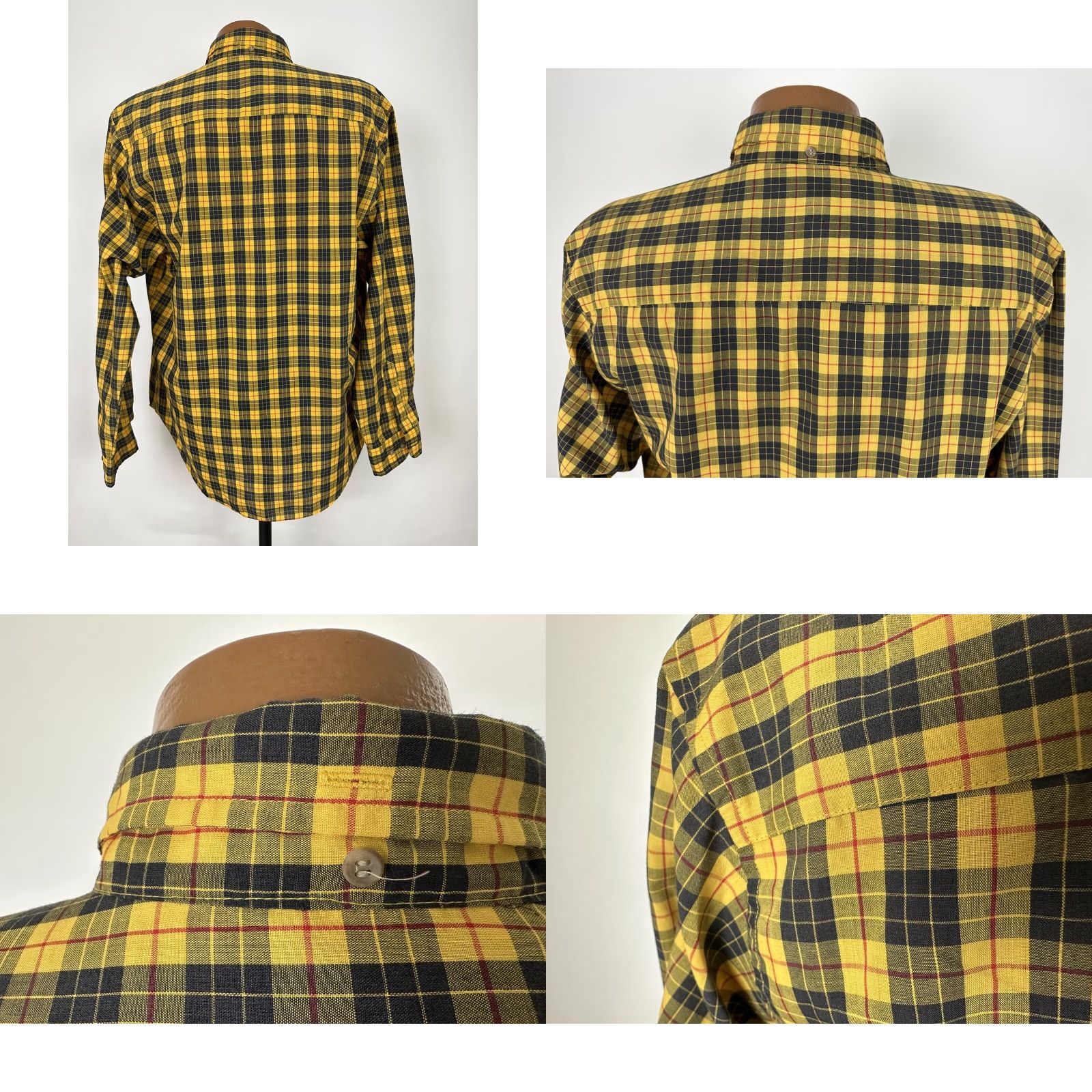 Gap VINTAGE Gap Shirt Men Large Plaid Yellow 80s Button-Up Casual Long Sleeve Cotton Polyester Size US L / EU 52-54 / 3 - 8 Thumbnail